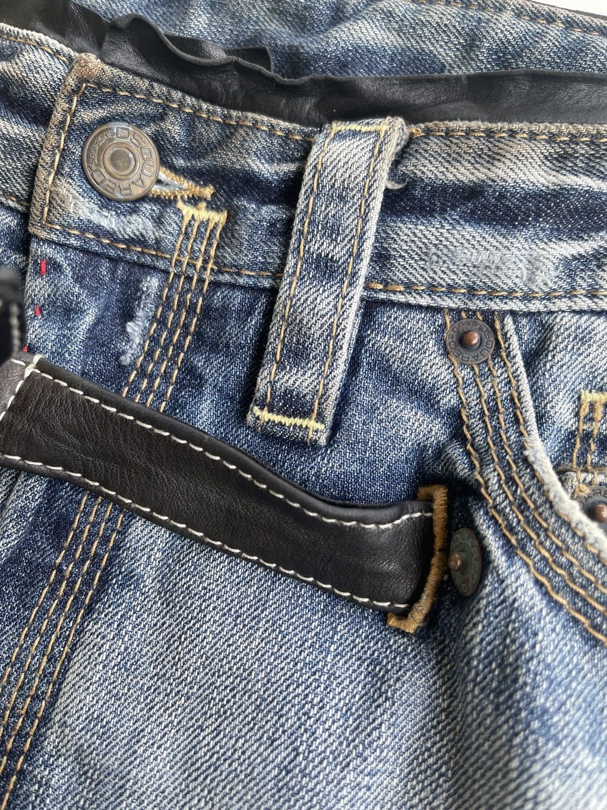 Dsquared2 Dsquared2 Distressed Belted Twisted Denim Size US 31 - 13 Thumbnail