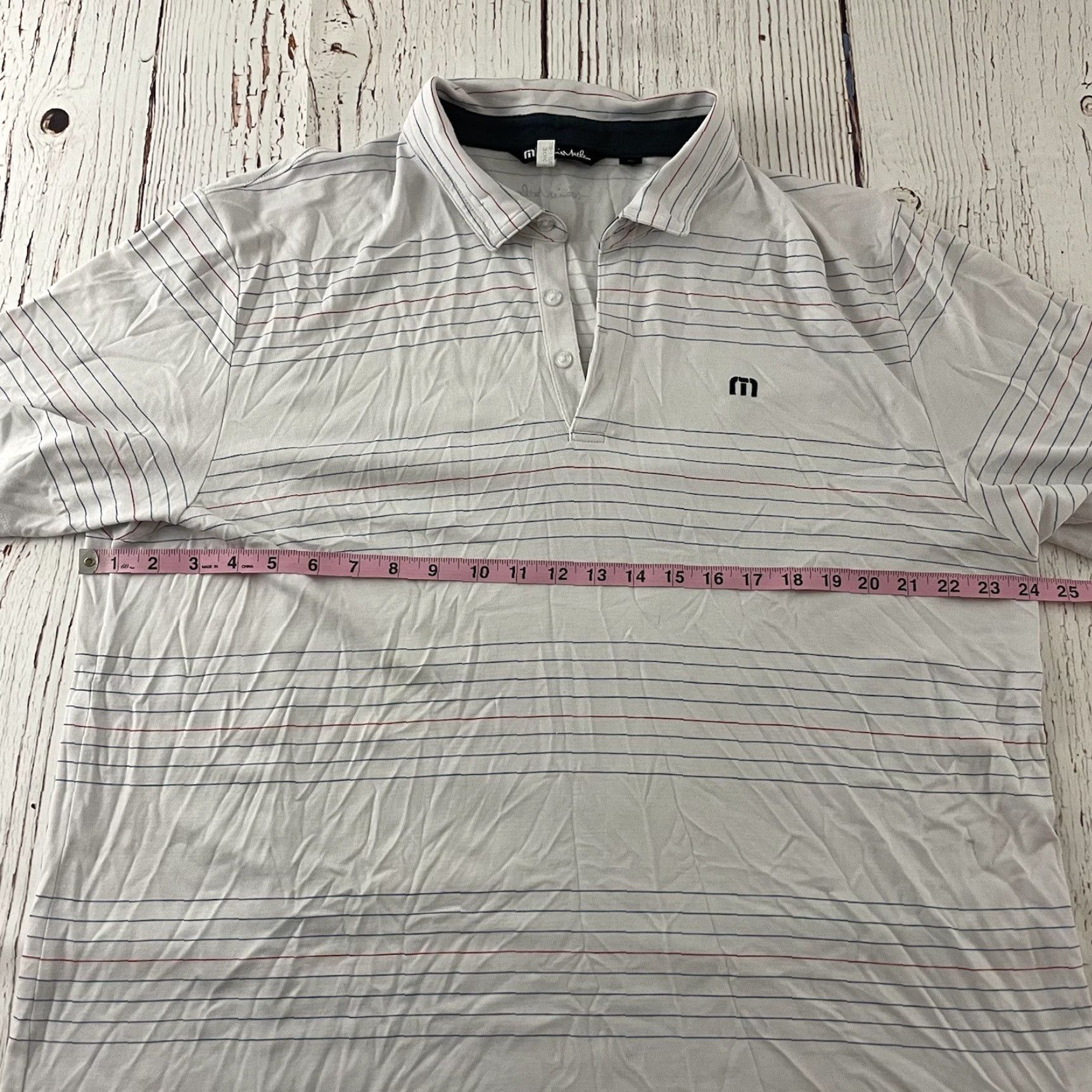TravisMathew Travis Mathew Short Sleeve Striped Button-Up Golf Polo Shirt Mens XXL White Size US XXL / EU 58 / 5 - 4 Thumbnail