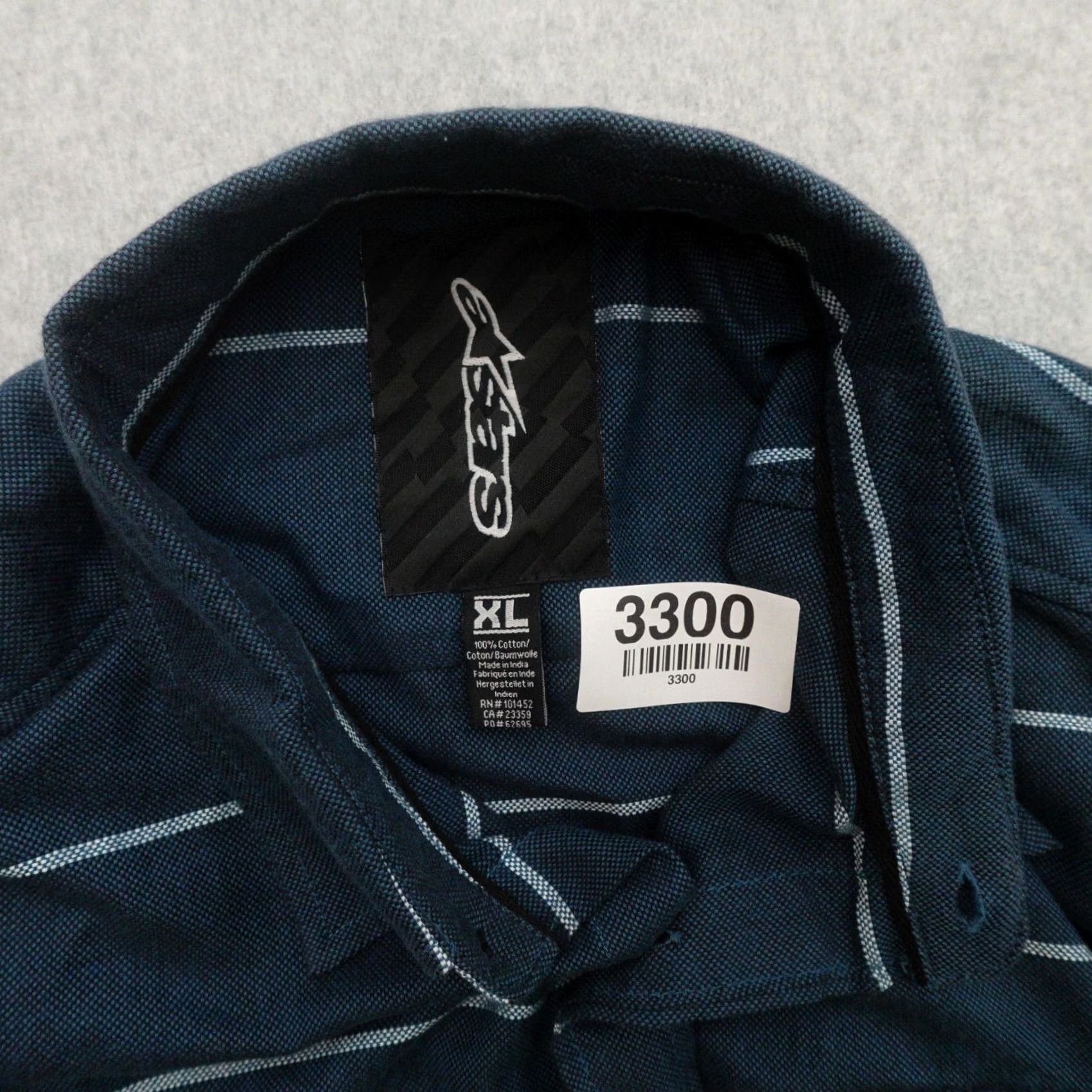 Alpinestars Mens Alpine Stars Long Sleeve Button Up Shirt SIZE XL Striped in Blue 23x31 Size US XL / EU 56 / 4 - 3 Thumbnail