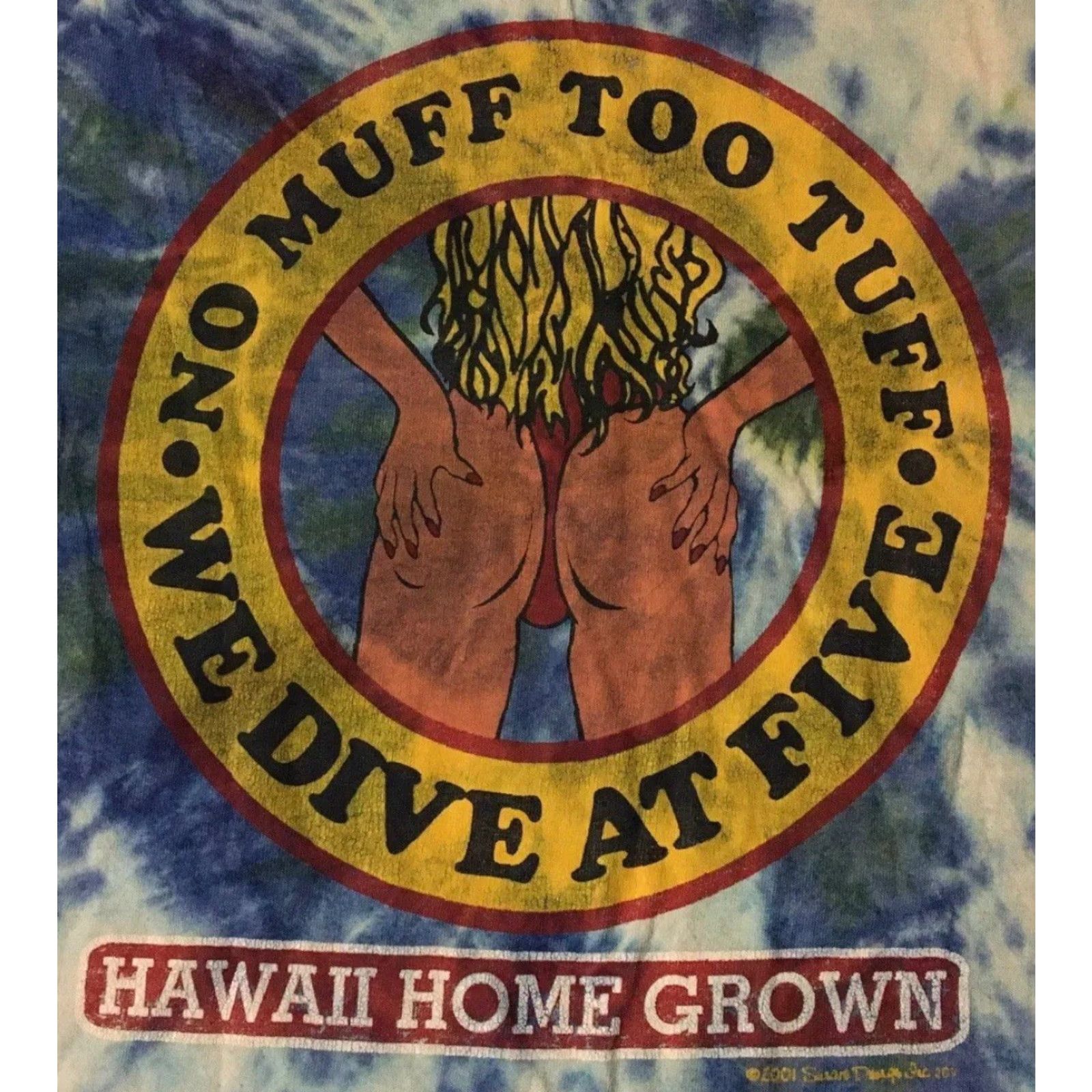 Vintage VINTAGE Hawaii Muff Diver Faded Shirt M Funny Crude Joke Scuba Beach Sex Grunge 90s Shirt Mens M Blue Hawaii Scuba Diving Humor Joke 90s Grunge Size US M / EU 48-50 / 2 - 3 Thumbnail