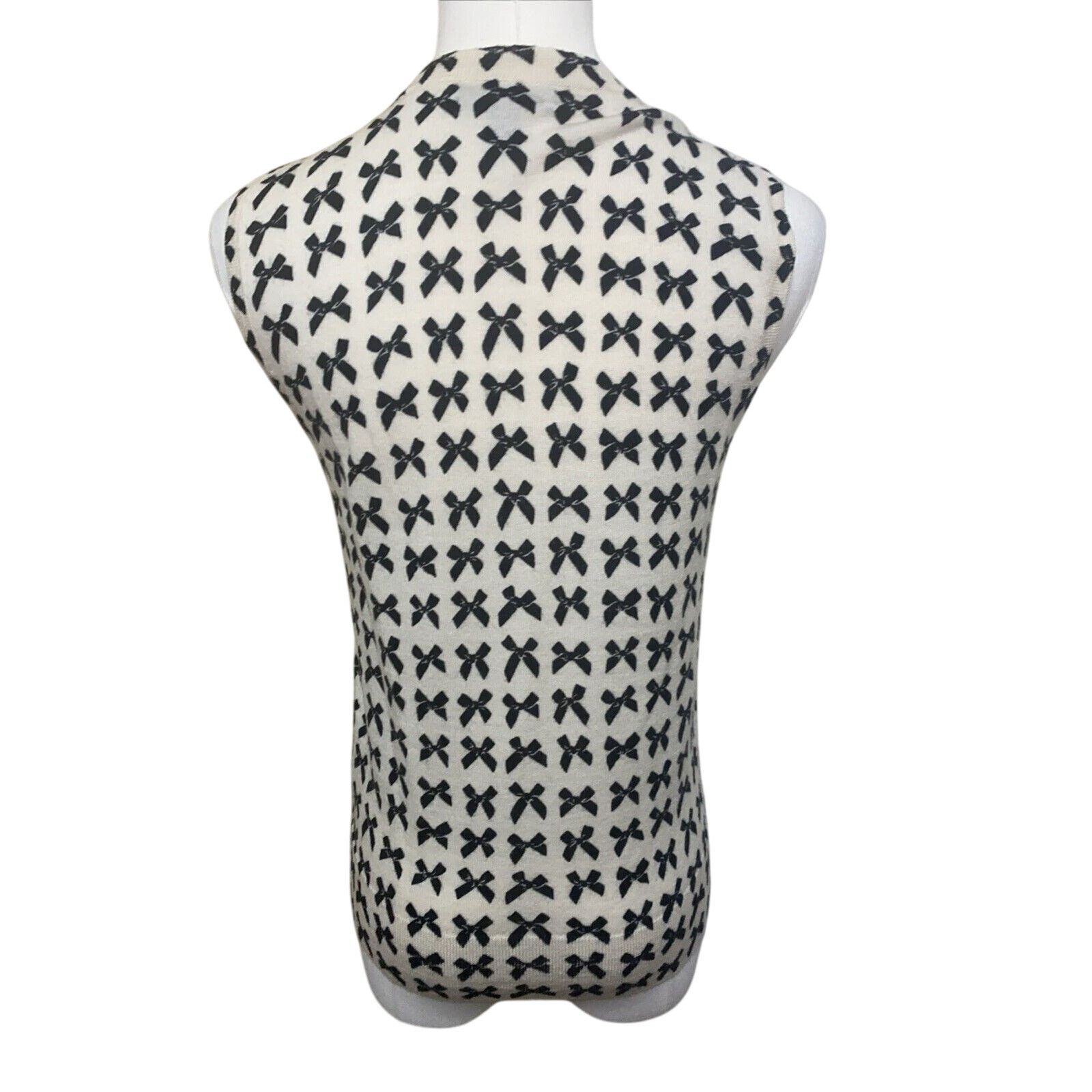 J.Crew J Crew 100% Merino Wool Cream Womens Med Bowtie Small Size S / US 4 / IT 40 - 4 Thumbnail
