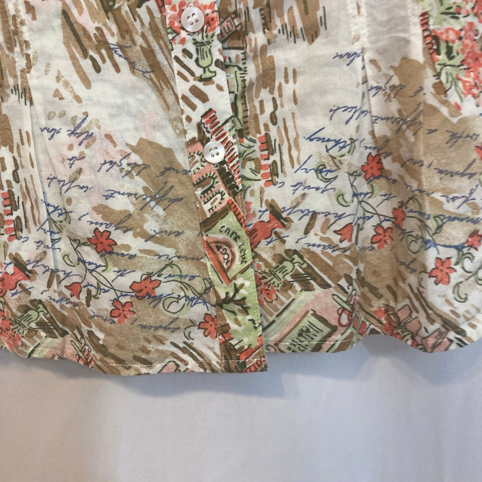 Jones New York Jones New York Sport Cotton Cap Sleeve Button Blouse Top Size M / US 6-8 / IT 42-44 - 7 Thumbnail