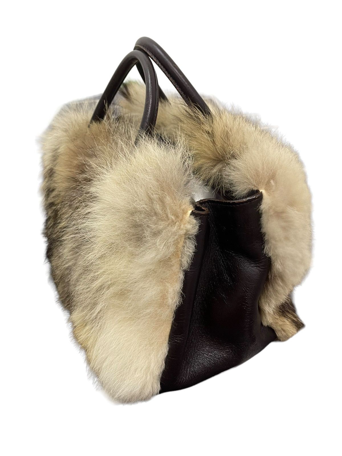 Japanese Brand Shearling Leather Lexus Japan Hand Bag 2🟩 Size ONE SIZE - 7 Thumbnail
