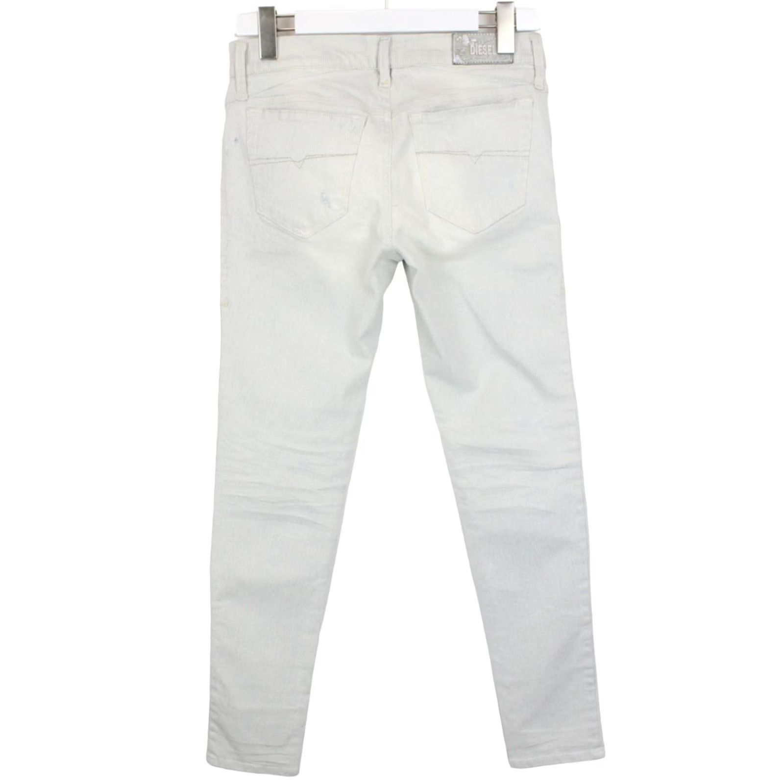 Diesel DIESEL Getlegg 0809S Jeans Women's W29/L32 Slim Fit Pinstriped Distressed Zip Jeans Size 29" - 2 Thumbnail