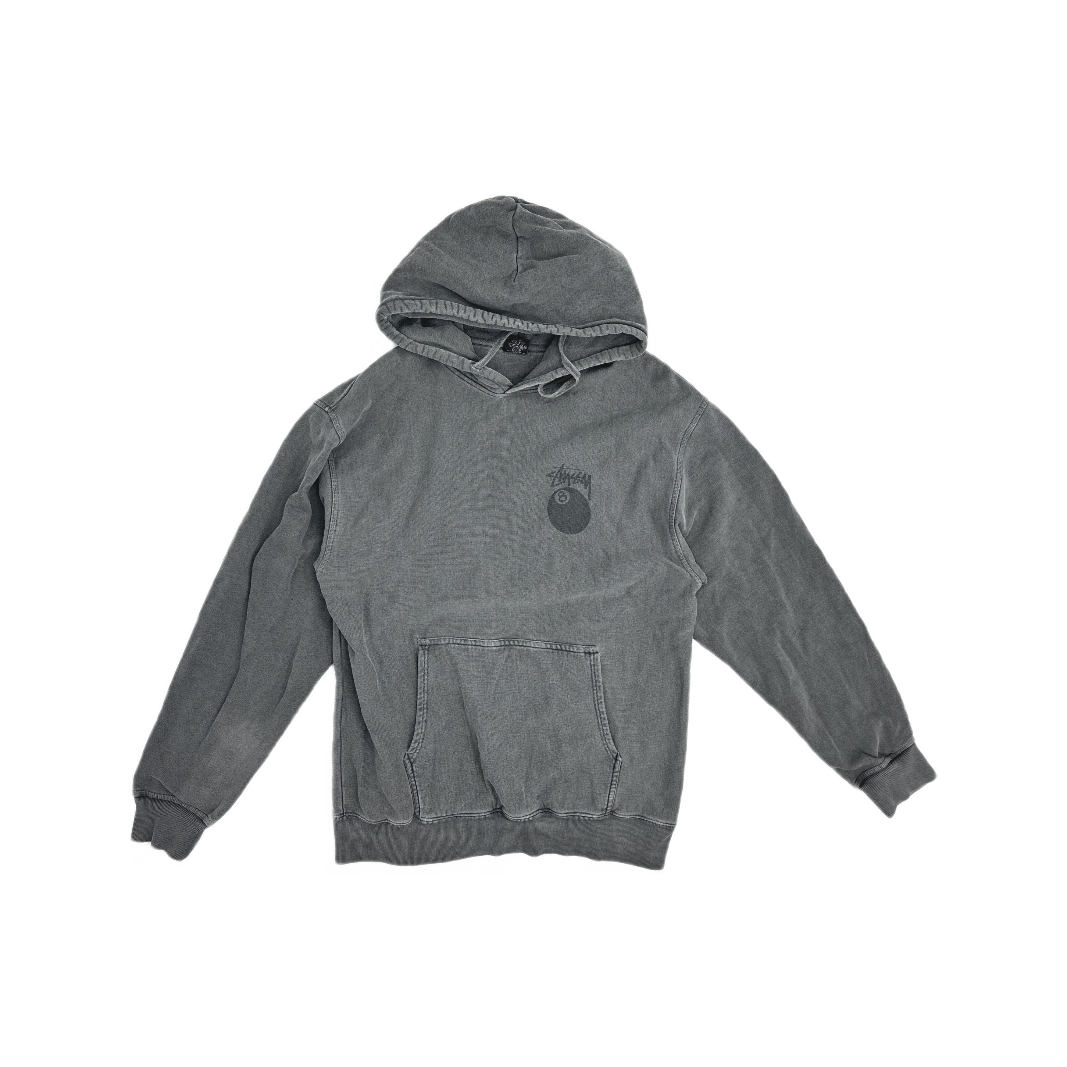 Streetwear × Stussy Grey Stussy 8 Ball Zip Up Hoodie | Grailed