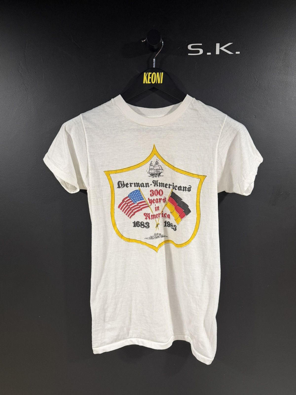 Vintage 1983 Vintage German Americans Single Stitch Soft Thin Tee S Size US S / EU 44-46 / 1 - 1 Thumbnail