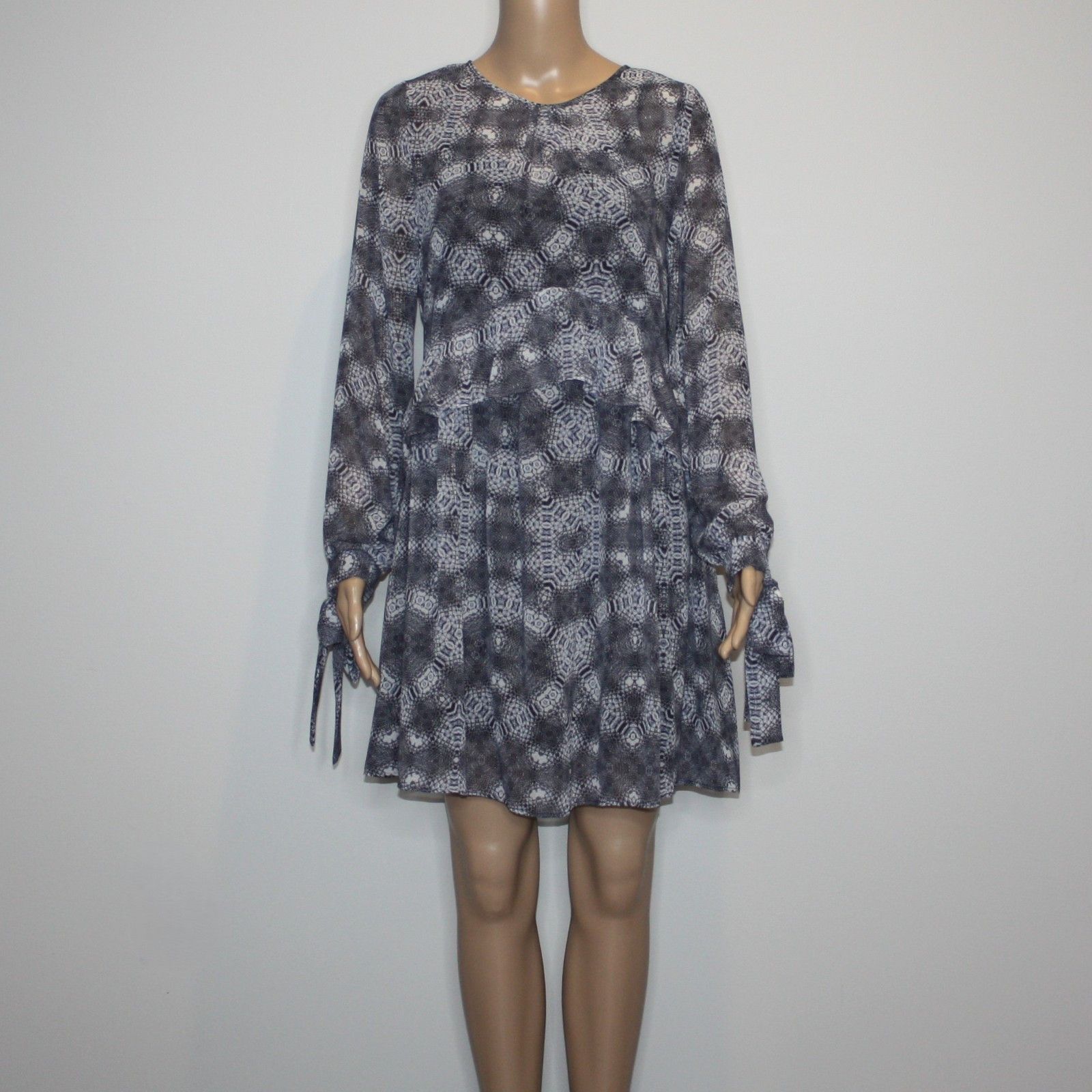 Sam Edelman Animal Patterned Tie Sleeve Dress in size 6 NWT MSRP $148 Size M / US 6-8 / IT 42-44 - 3 Thumbnail