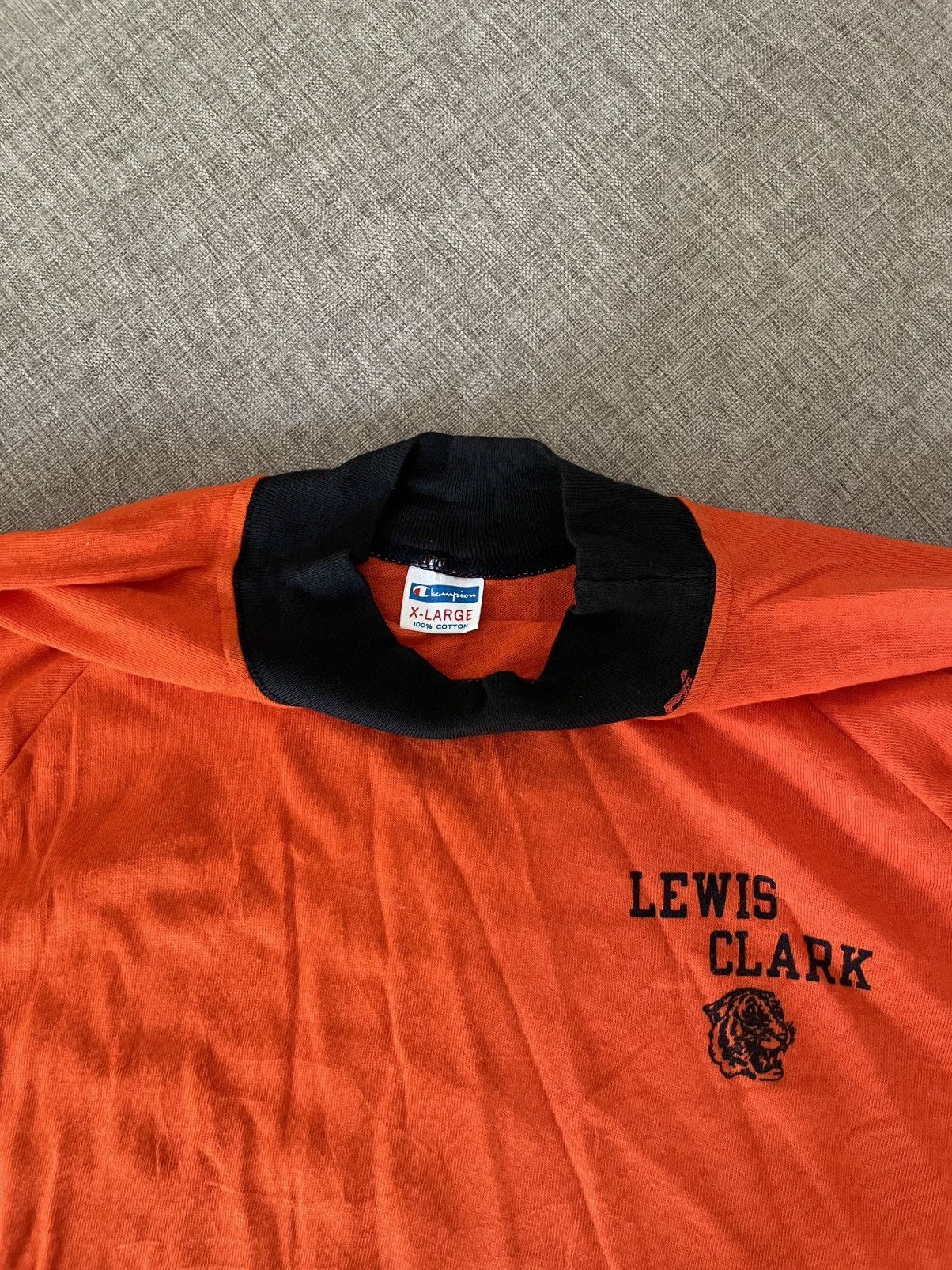 Champion Vintage 70s Champion Lewis Clark logo fitted ring tee tshirt Size US XL / EU 56 / 4 - 7 Thumbnail