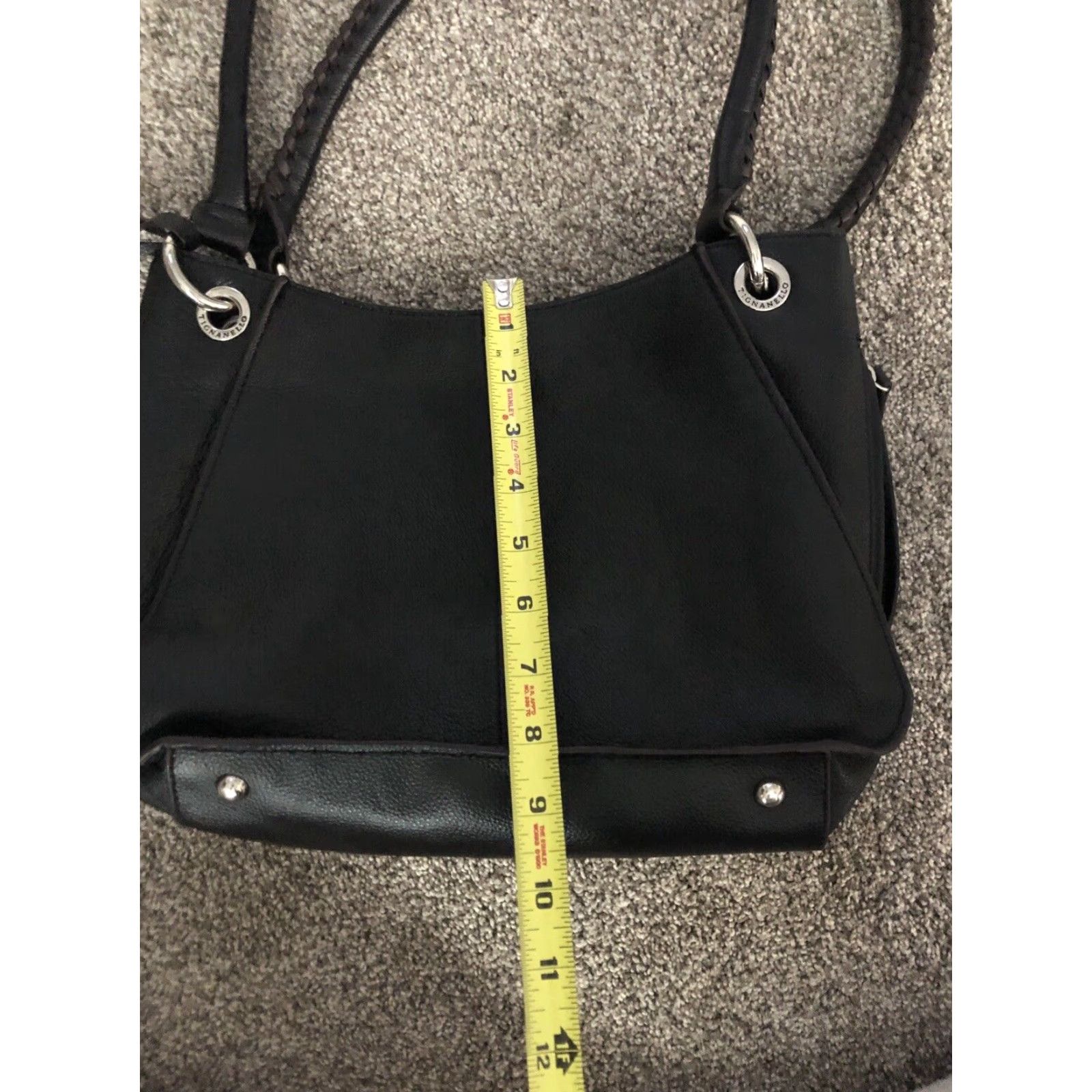 Vintage Tignanello Women Handbag Medium Black Leather Womens Size ONE SIZE - 6 Thumbnail