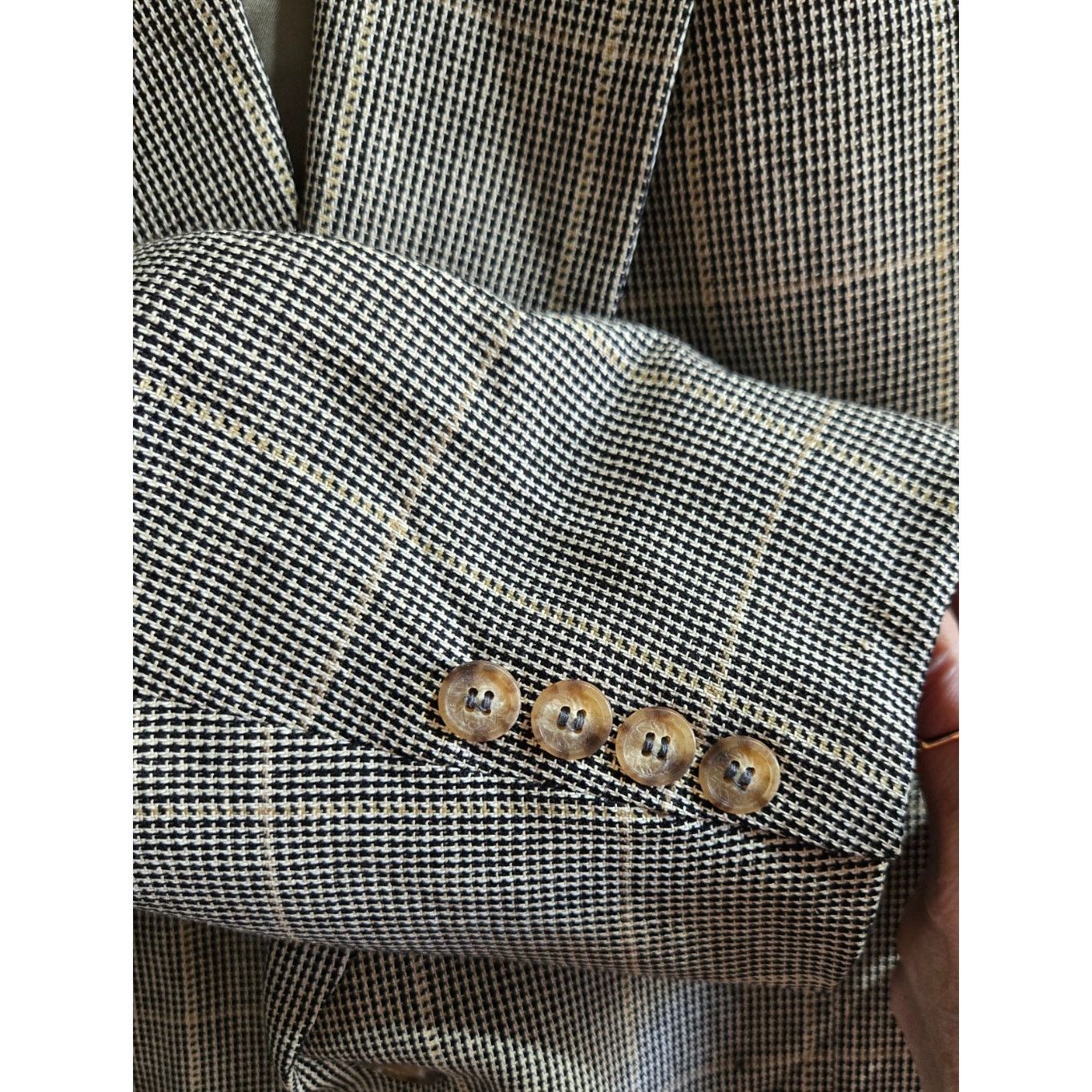 Austin Reed Austin Reed Dillard's Black Tan Plaid Men's Blazer 46 Lined Size US XL / EU 56 / 4 - 2 Thumbnail