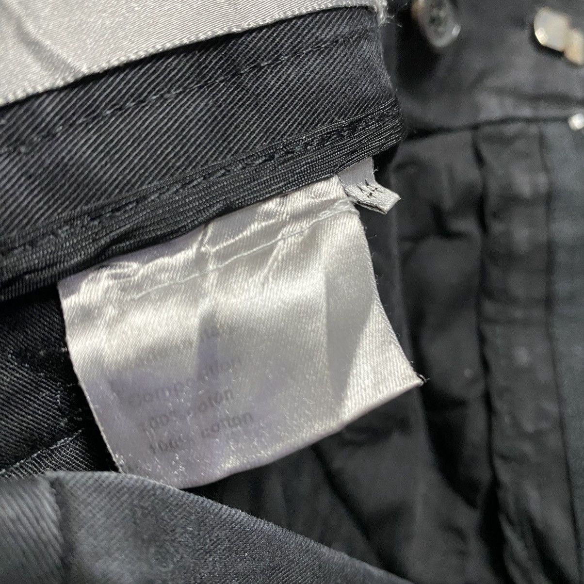 Dior × Hedi Slimane SS04 'STRIP' Dior Homme Black Faded Pants Leather Trimmed Size US 29 - 24 Thumbnail