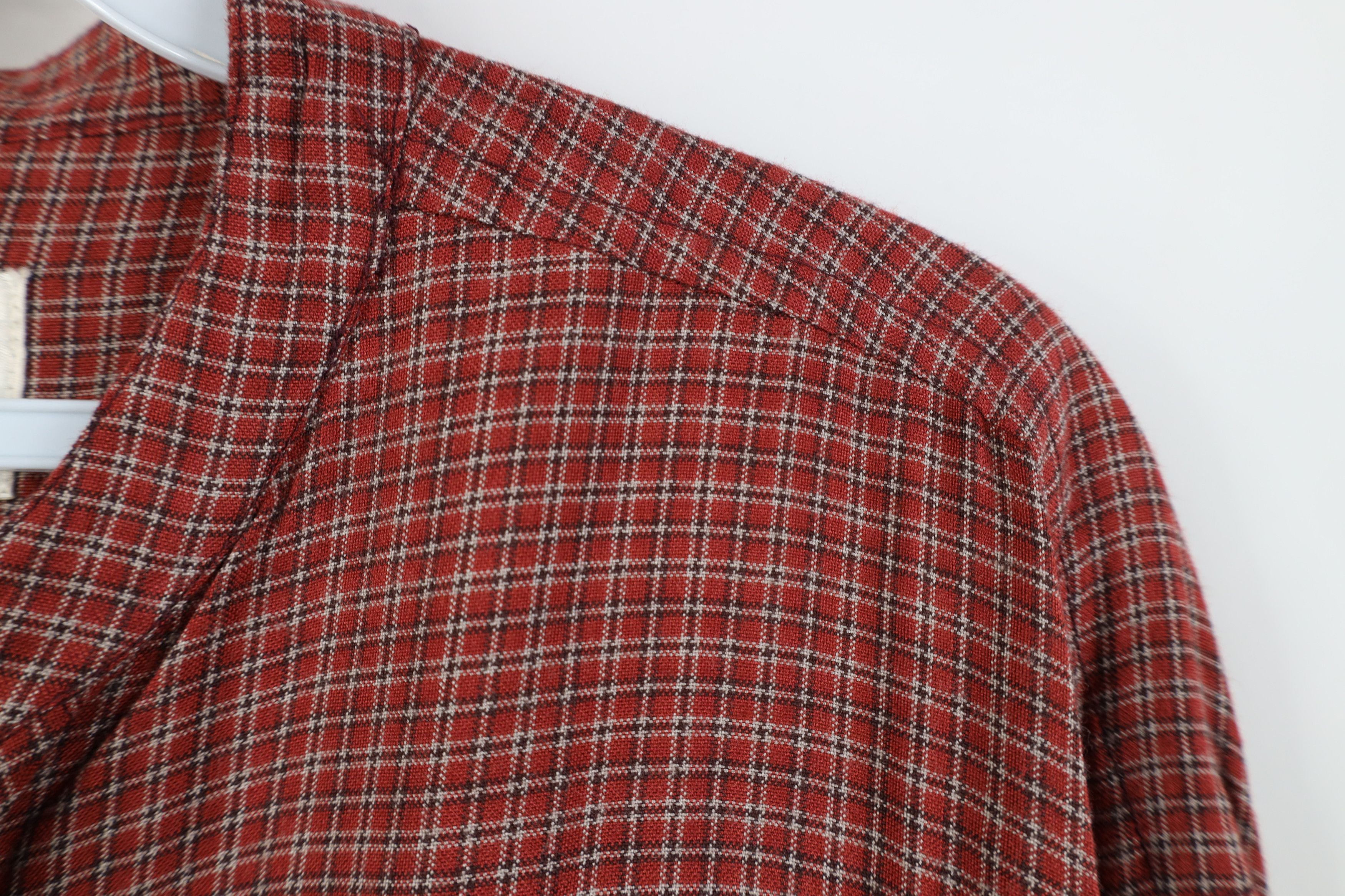Vintage Vintage 90s Streetwear Band Collar Button Shirt Plaid Size US M / EU 48-50 / 2 - 4 Thumbnail