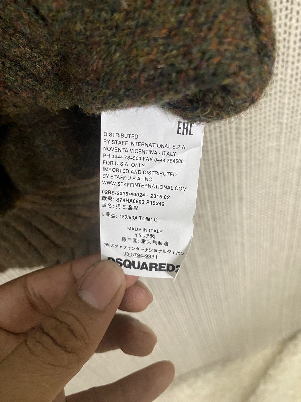 Designer × Dsquared2 × Vintage Dsquared2 wool cardigan double pocket distressed size L Size US L / EU 52-54 / 3 - 7 Thumbnail