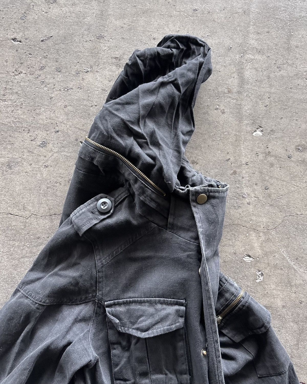 In The Attic In The Attic Punk Faded Black Parkas Military Jacket Size US M / EU 48-50 / 2 - 8 Thumbnail