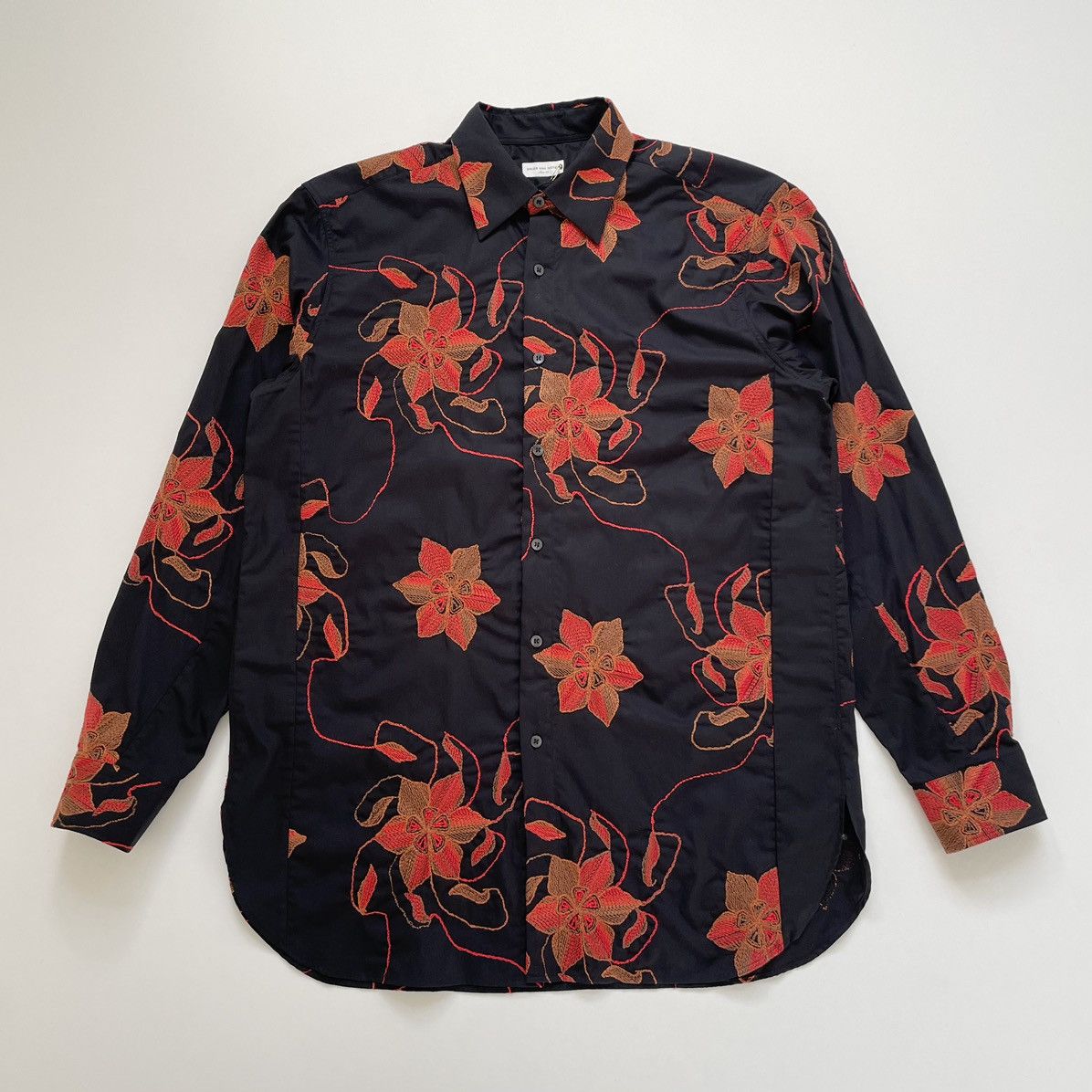 Dries Van Noten A/W 17 ‘Flower Embroidered’ Black Shirt Size US M / EU 48-50 / 2 - 23 Thumbnail