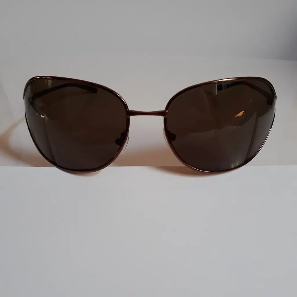 Prada × Vintage PRADA Sunglasses Rectangle Wrap Shield Metal Symbole RI921 Size ONE SIZE - 9 Thumbnail