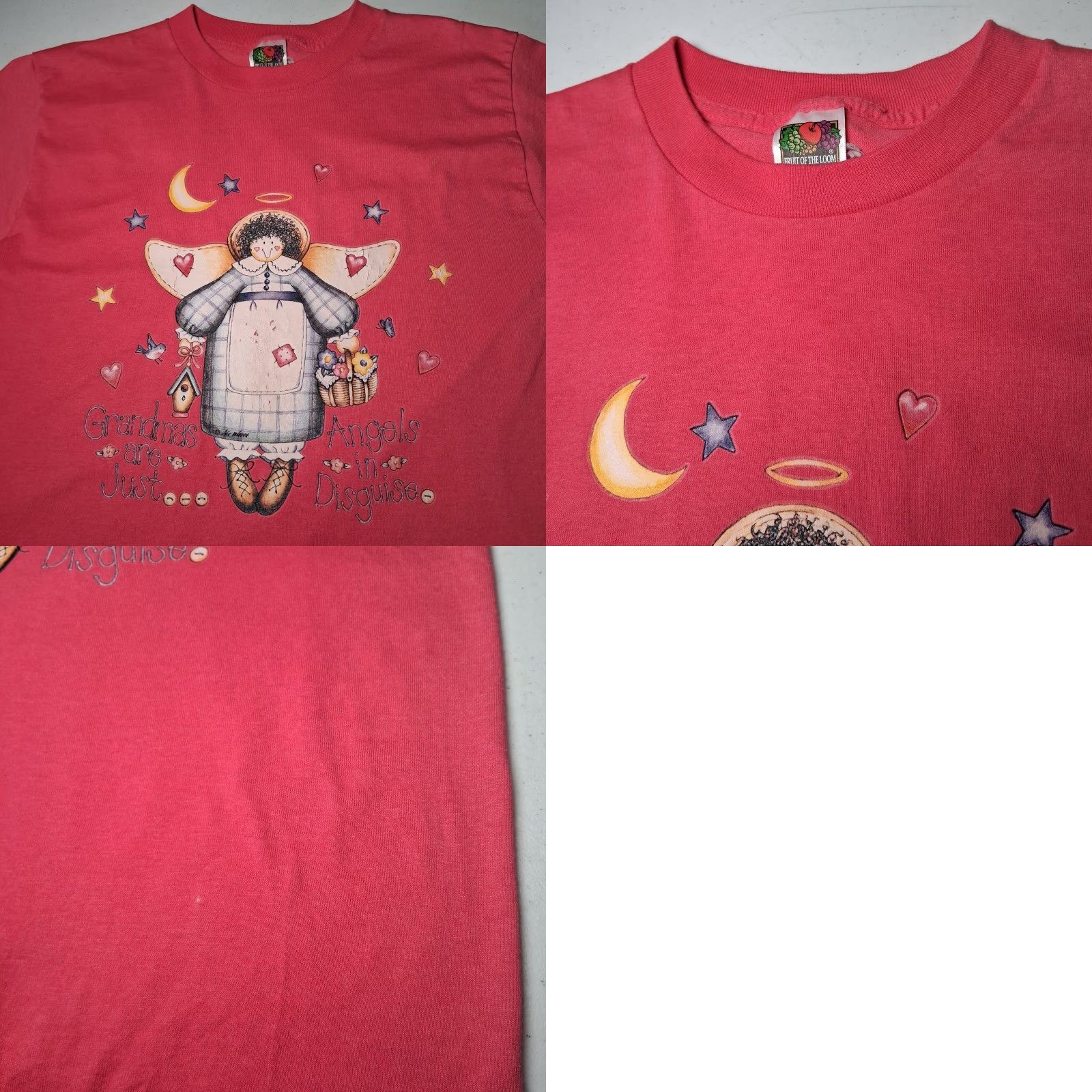 Fruit Of The Loom VINTAGE Fruit of the Loom BEST Grandma Shirt M Pink Angel Crew Neck Short Sleeve Graphic T-shirt Women? (Note: output must be only rearranged title) Size US M / EU 48-50 / 2 - 8 Thumbnail