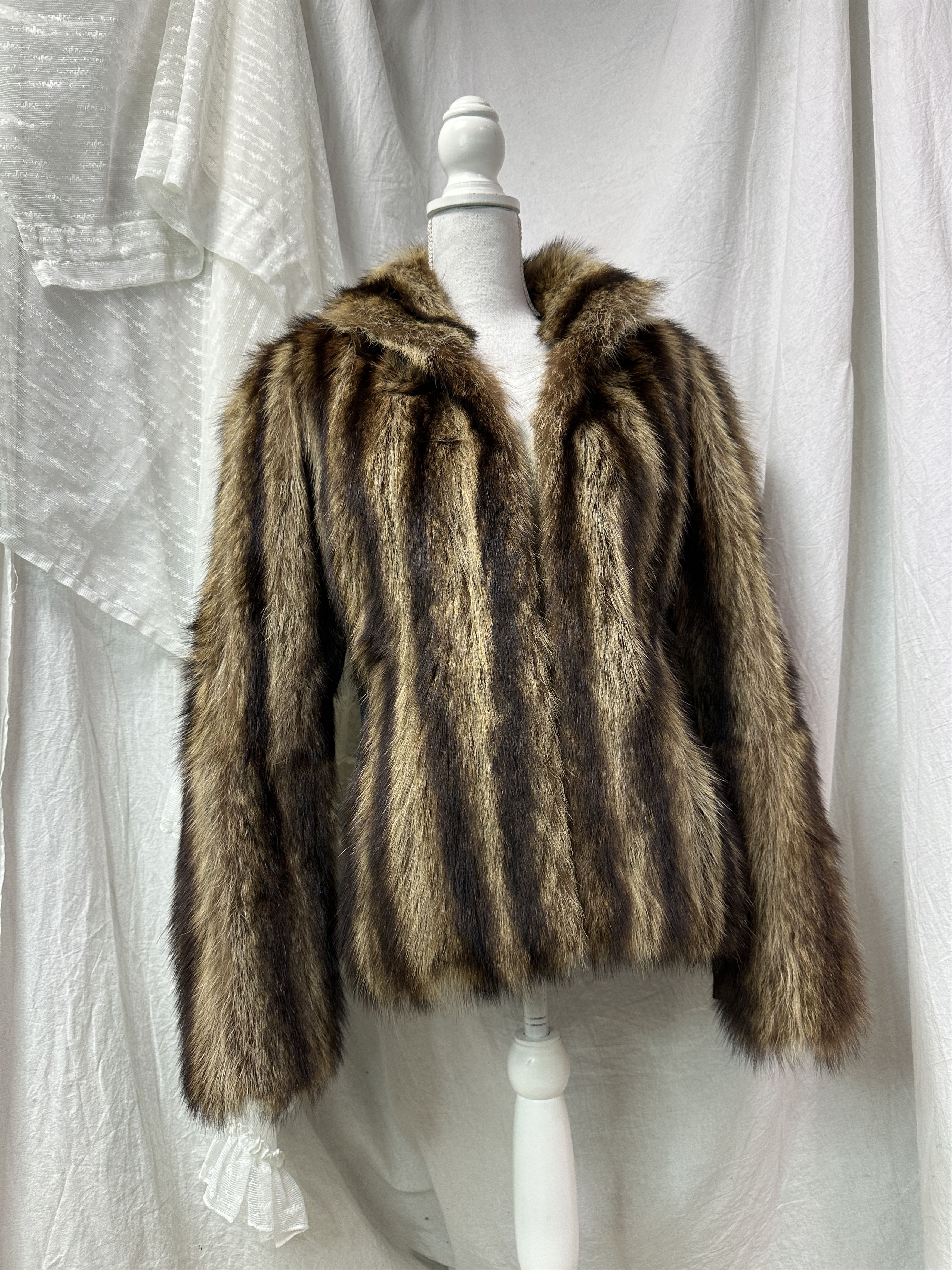 Vintage Vintage Old Money Classy Striped Real Fur 90s Size S / US 4 / IT 40 - 1 Thumbnail