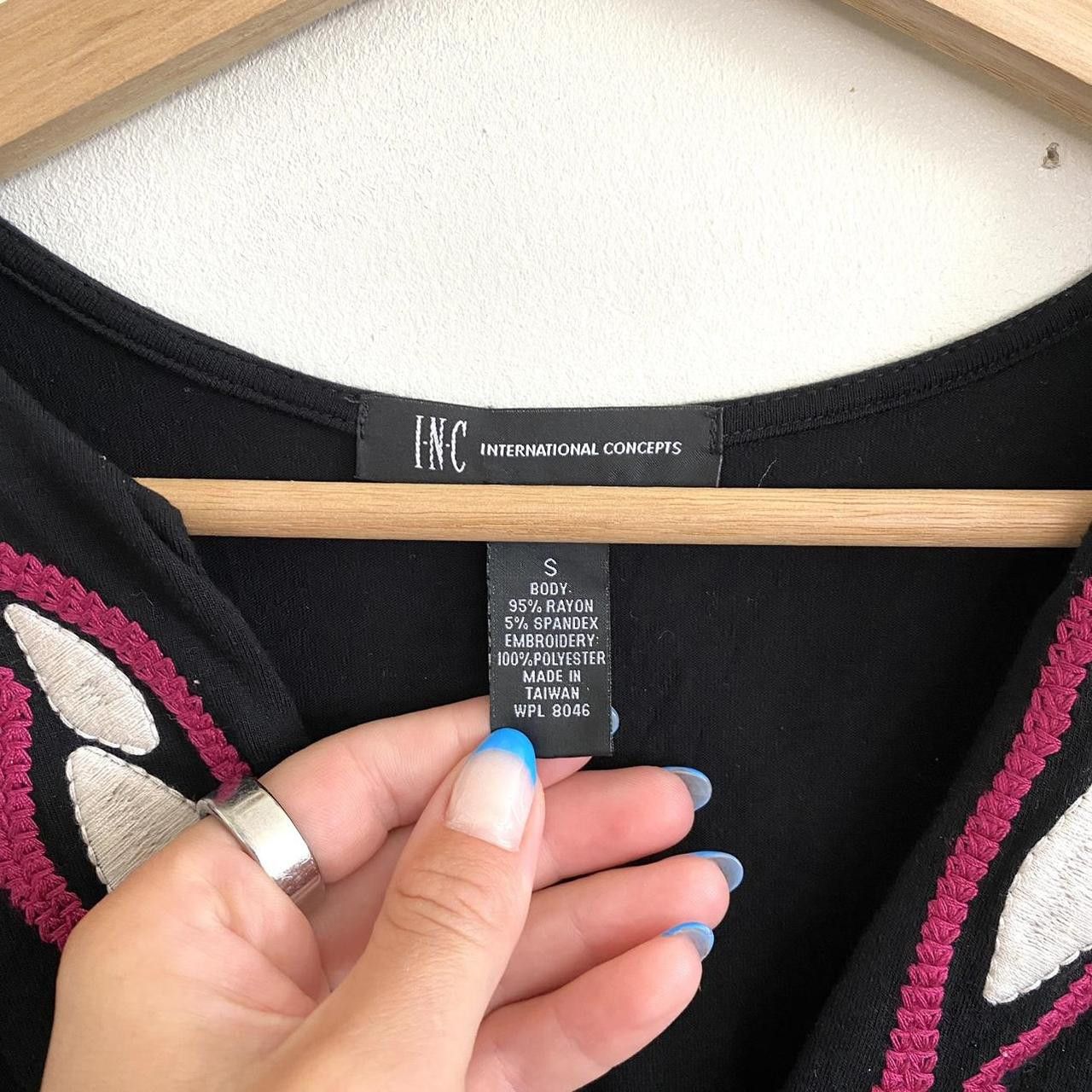 I.N.C INTERNATIONAL CONCEPTS BLACK PINK STITCH WORK DRESS SMALL Size S / US 4 / IT 40 - 6 Thumbnail