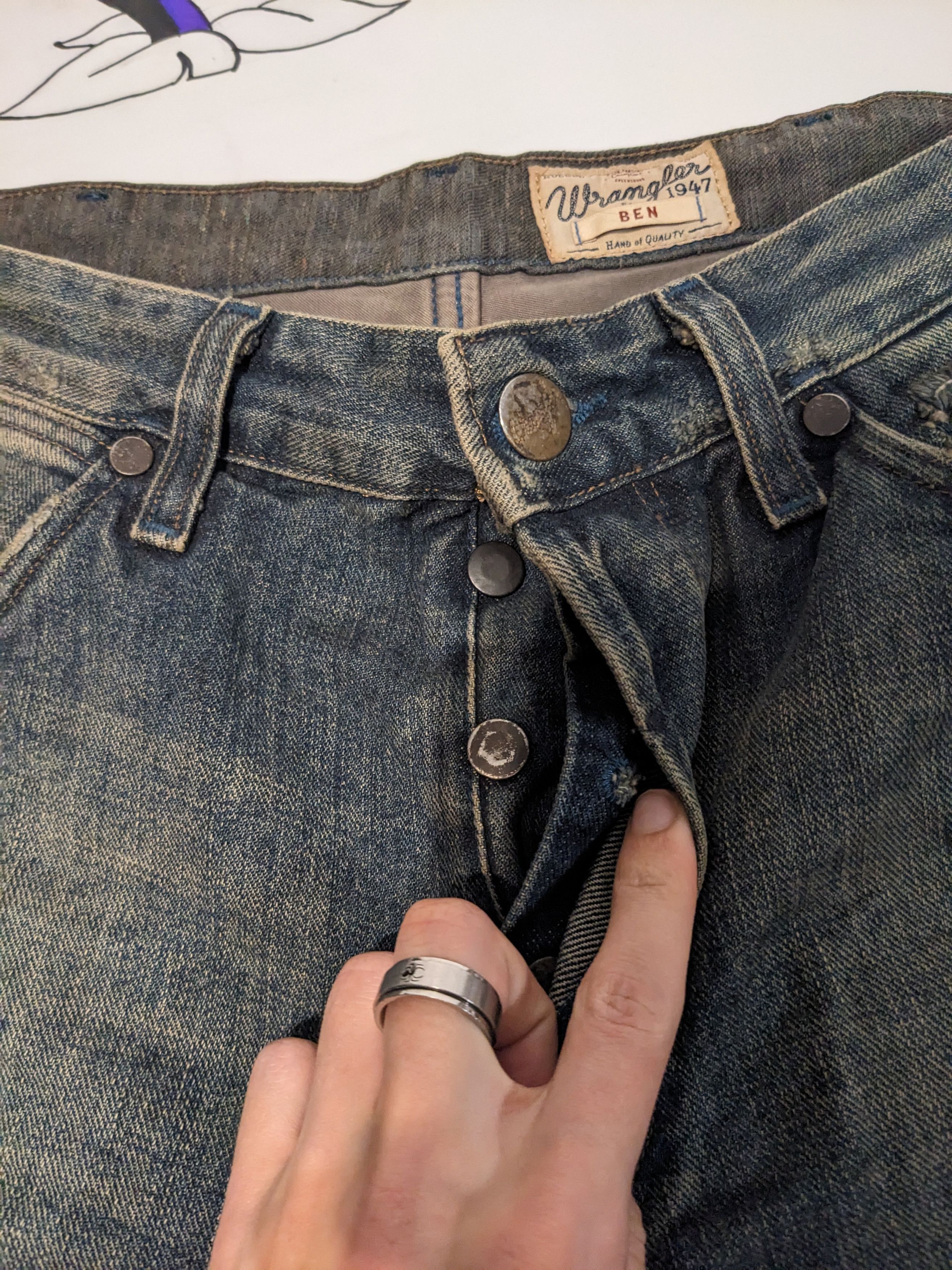 Other Vintage 90's wrangler trashed pants Size US 32 / EU 48 - 3 Thumbnail