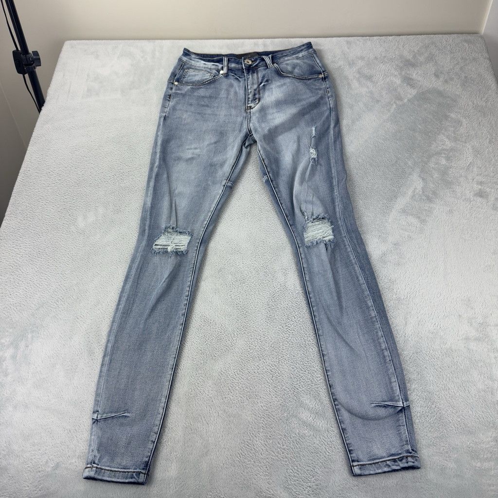 Other Koiiar Men's Size 32 W x 33 L Light Blue Zipper Fly Distress Size US 32 / EU 48 - 1 Thumbnail