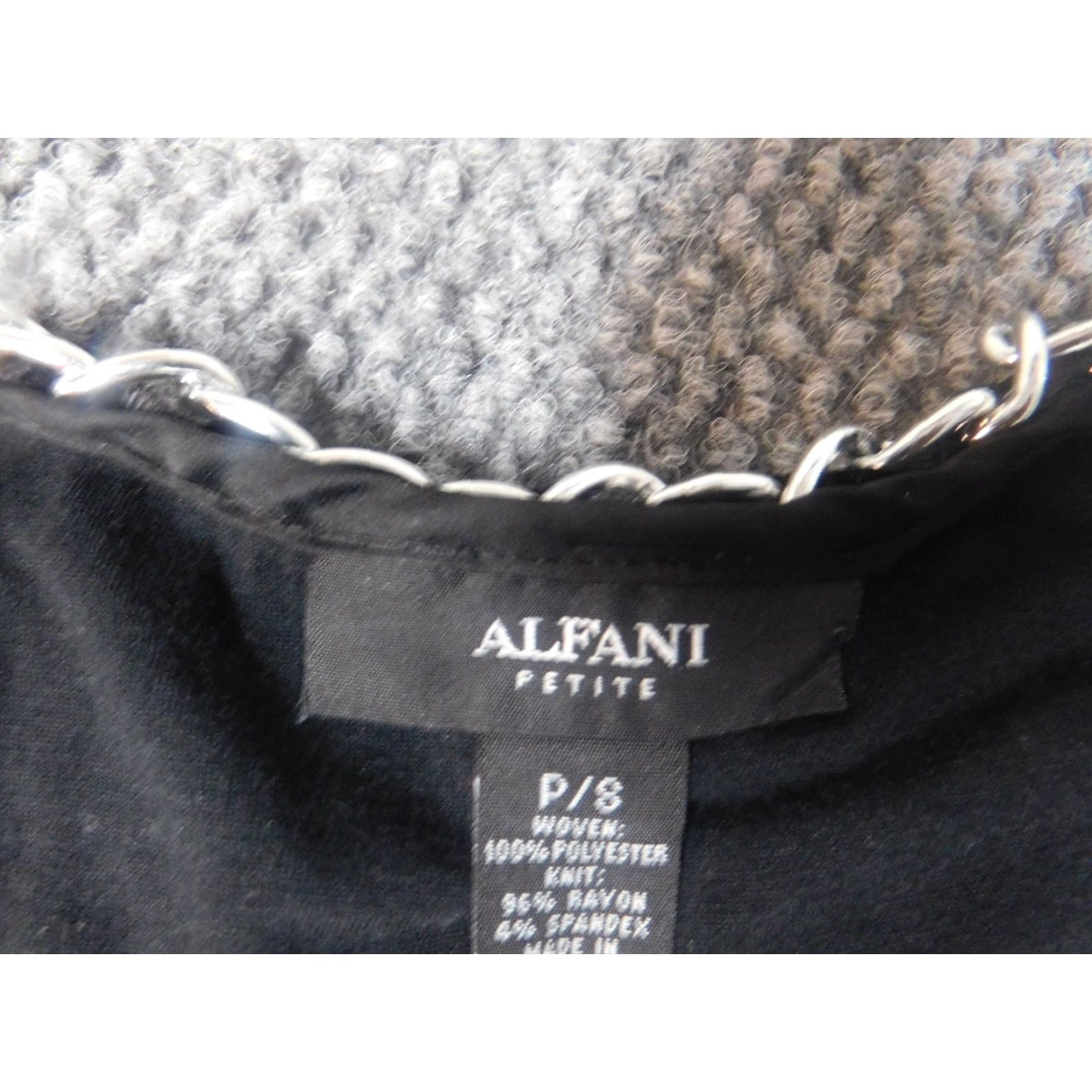 Alfani Alfani Blouse Womens Petites 8P Gold Crew Neck Sleeveless Lace Ruffle Polyester Casual Size M / US 6-8 / IT 42-44 - 5 Thumbnail