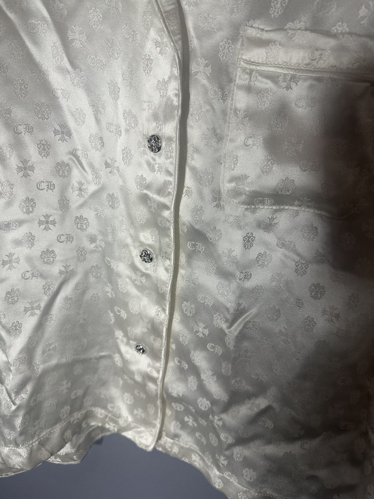 Chrome Hearts Chrome hearts white silk button up shirt Size M / US 6-8 / IT 42-44 - 4 Thumbnail