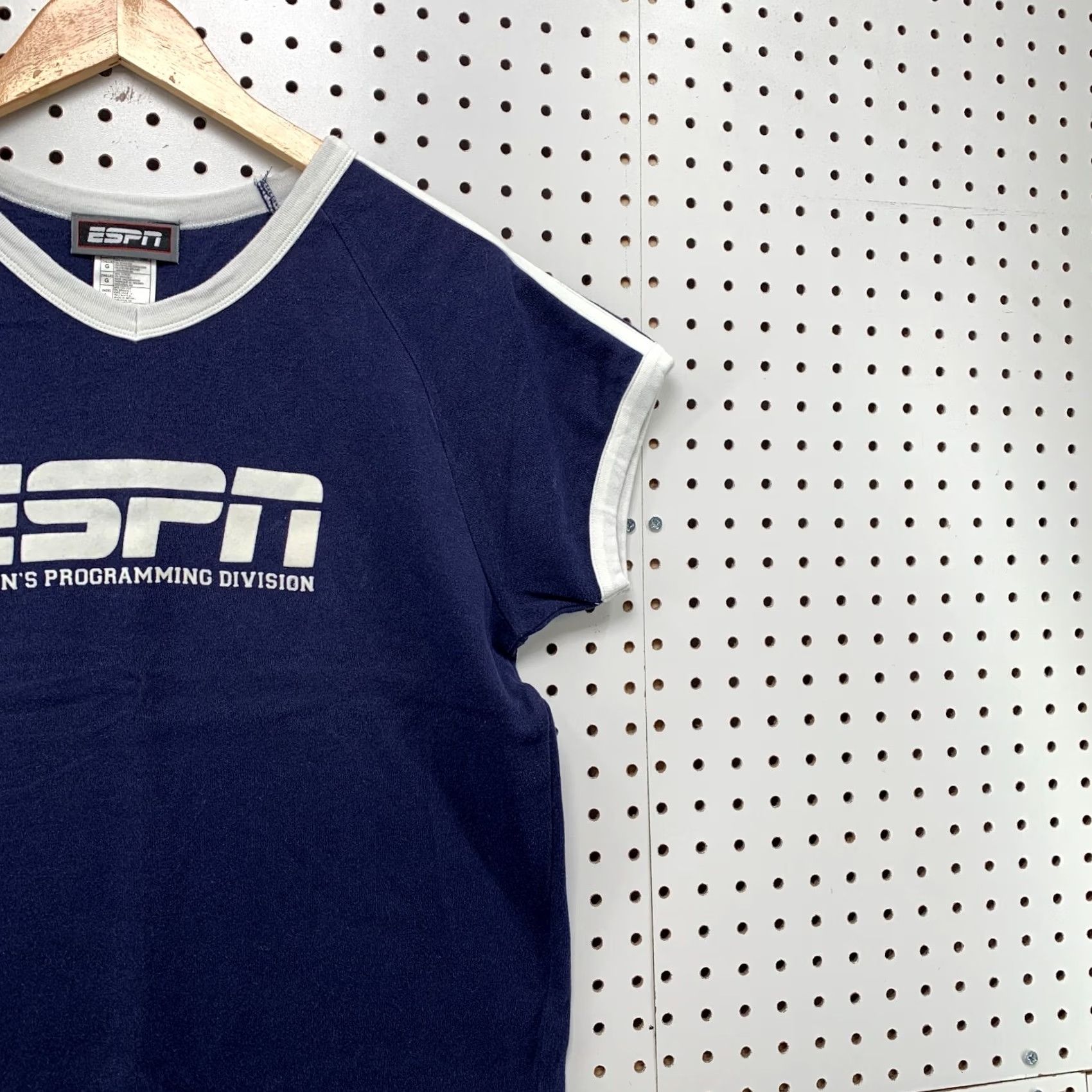 Spell VINTAGE ESPN Shirt Womens L Blue Whit Spell Out Ladies Top 5x22 Size L / US 10 / IT 46 - 4 Thumbnail