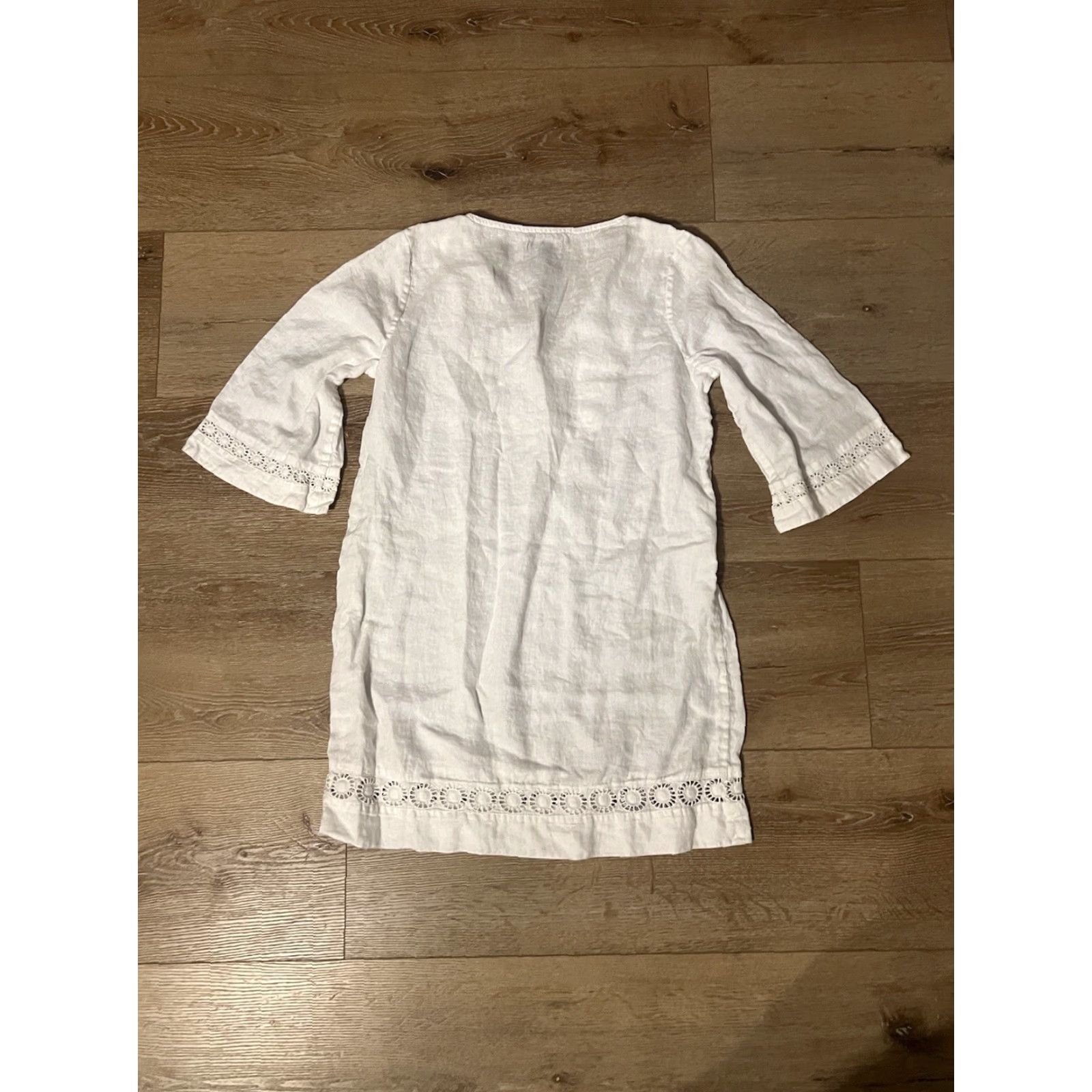 J.Crew J.CREW Women White Long Sleeve Beach Shirt Dress - Size S - Knee Length - Summer Size S / US 4 / IT 40 - 2 Thumbnail