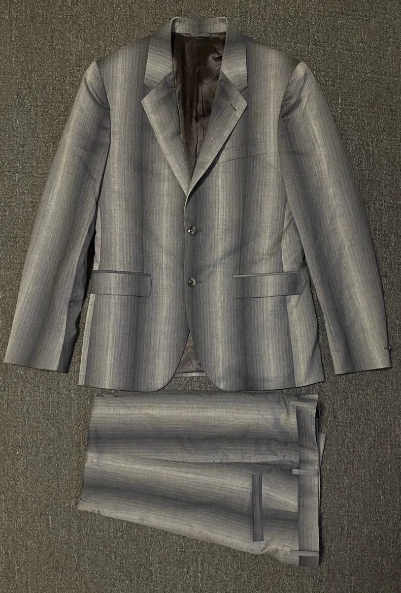 Versace Versace Wool Gradient Plaid Suit Set-yf Size US 38 / EU 54 - 1 Thumbnail