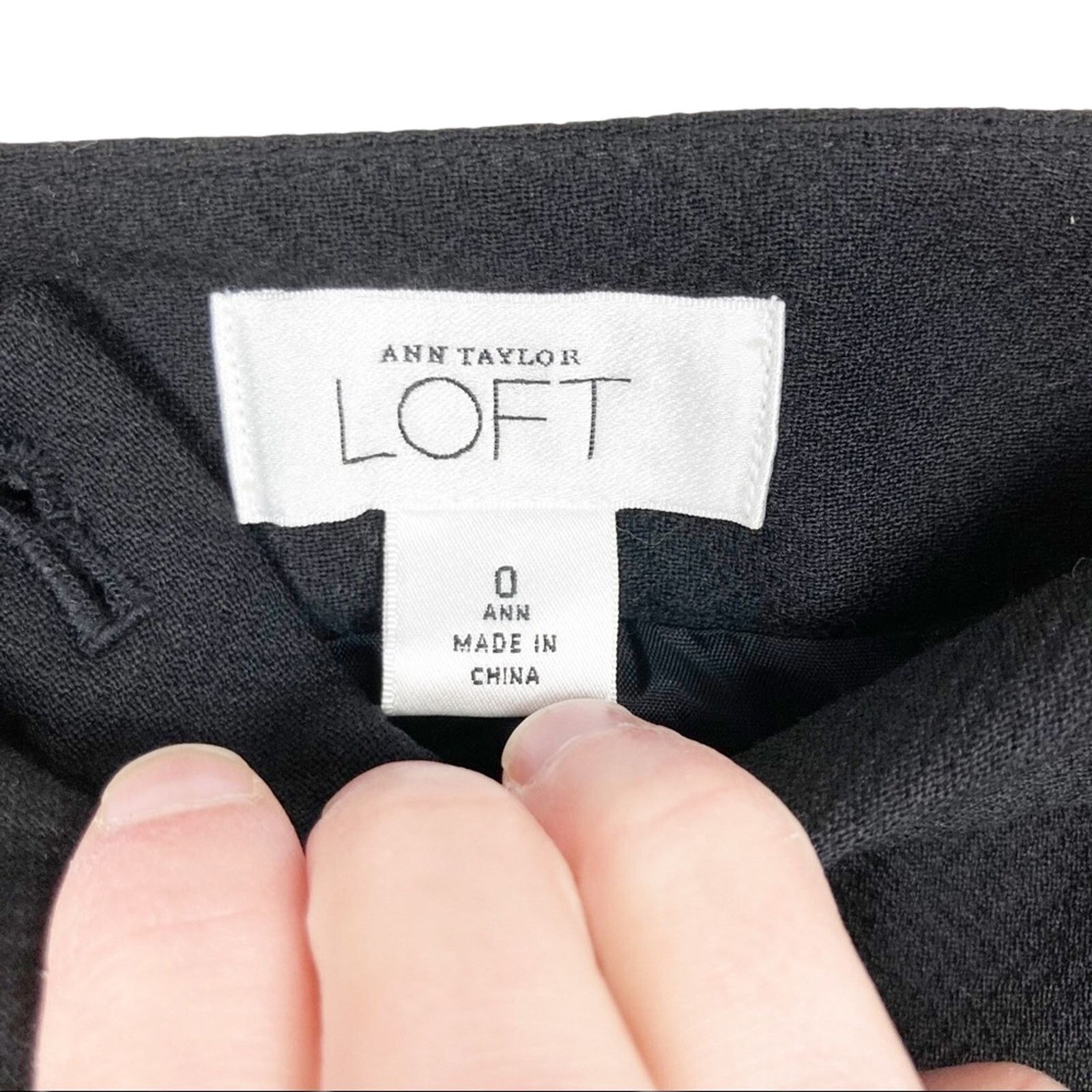 Loft Ann Taylor Loft Black Ann Wide Leg Dress Pants Sz 0 Size 25" / US 0 / IT 36 - 3 Thumbnail