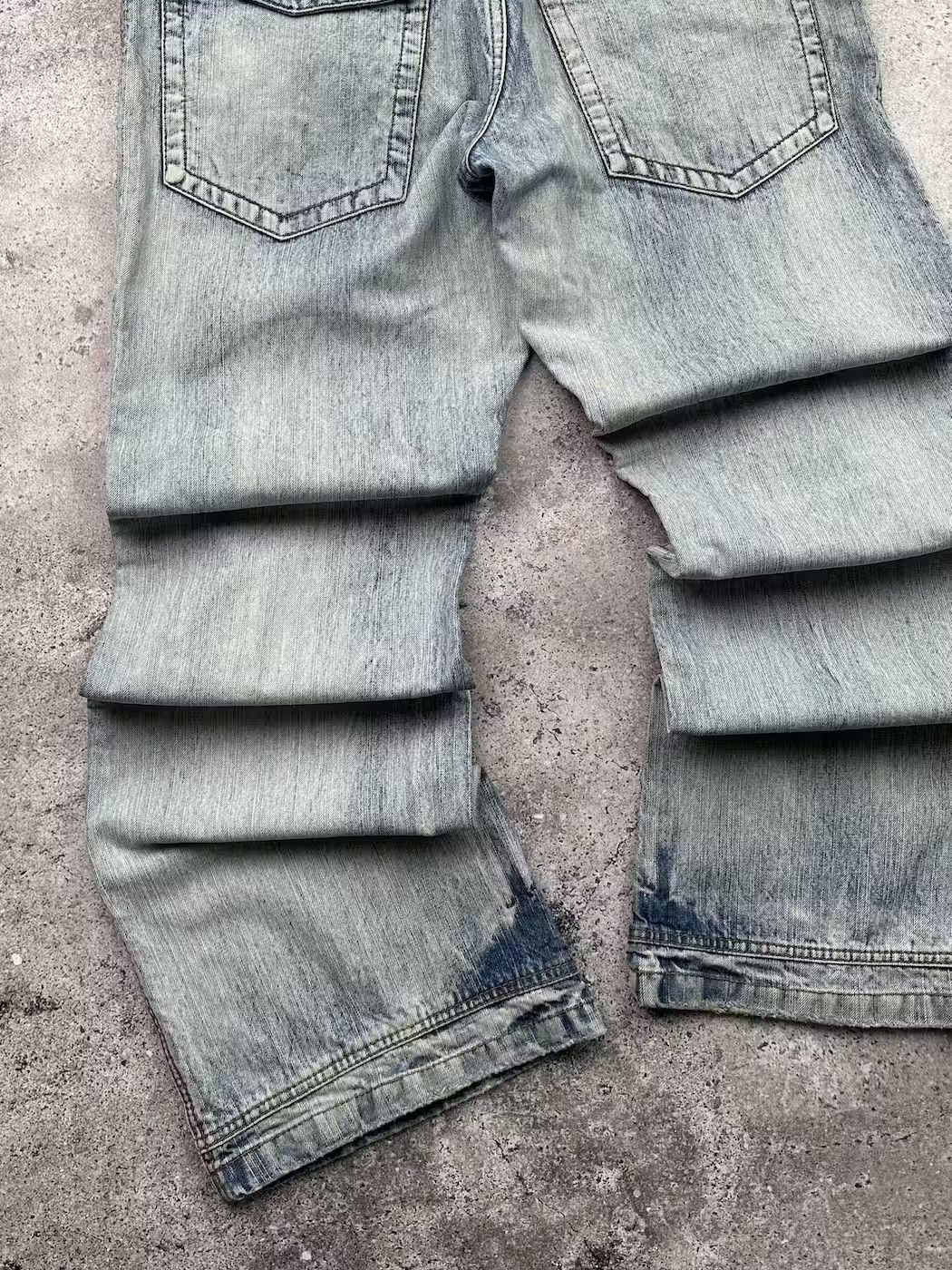 Japanese Brand Vintage Faded Biker Wide Flare Jeans C213(V393)E2 Size US 36 / EU 52 - 9 Thumbnail