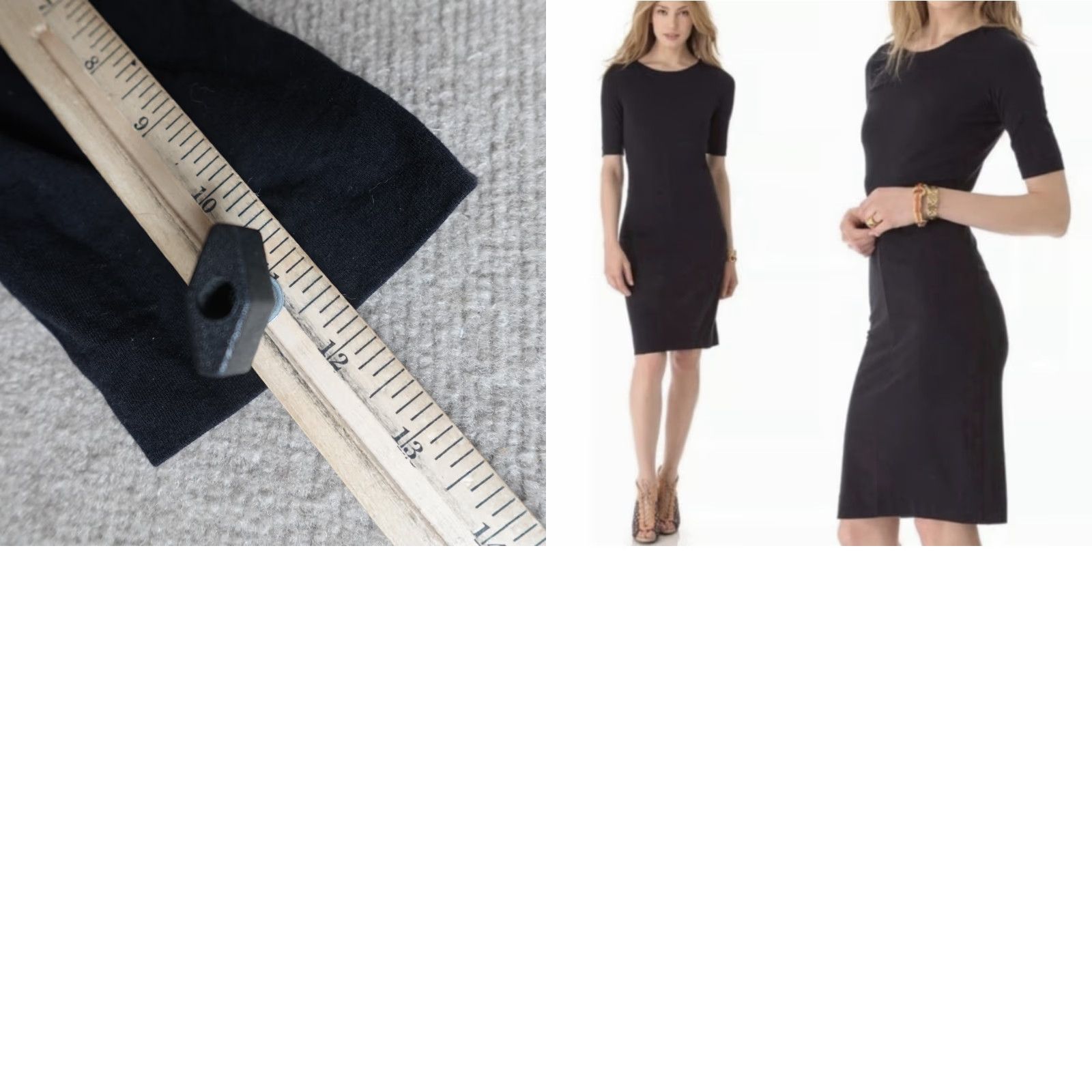 Diane von Furstenberg Diane von Furstenberg Dress Bodycon Slim Fit Black Solid Knit Jersey Knee Length L Womens Size L / US 10 / IT 46 - 9 Thumbnail