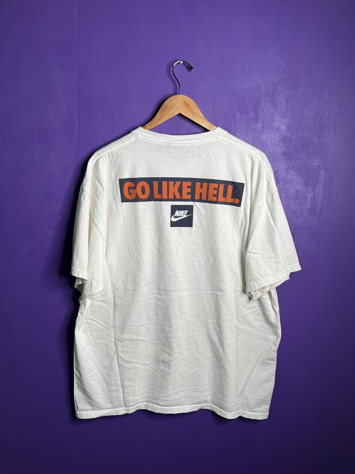 Nike × Vintage Vintage 90s Nike go like hell health t-shirt Size US XL / EU 56 / 4 - 2 Thumbnail