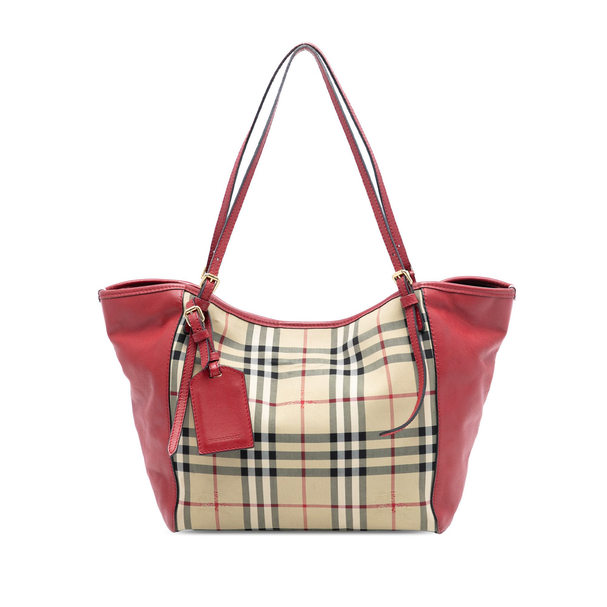 Burberry Burberry Small Haymarket Check Canvas and Leather Canterbury Tote Size ONE SIZE - 1 Thumbnail