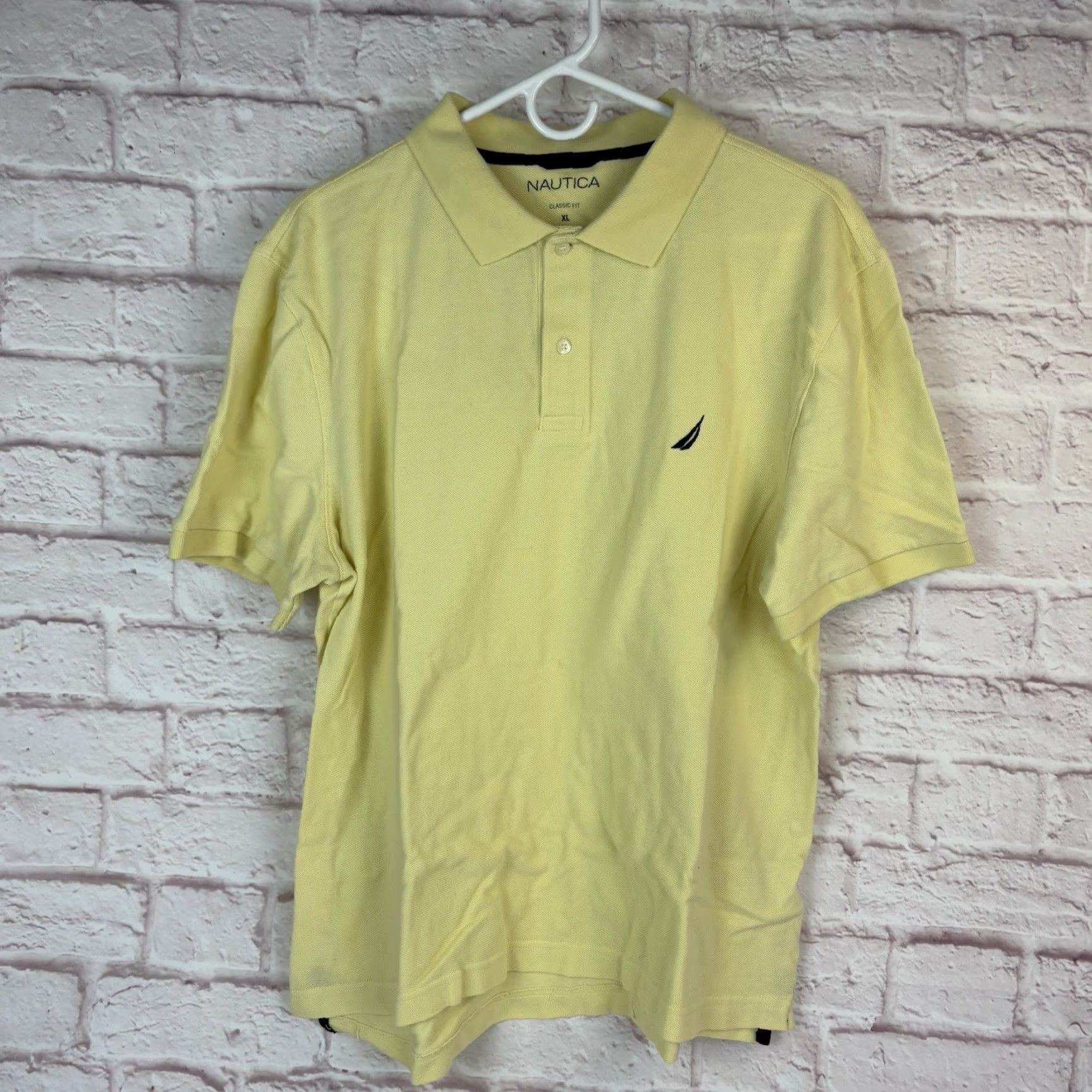 Nautica Nautica Polo Shirt XL Mens Logo Classic Short Sleeve Yellow 100% Cotton Size US XL / EU 56 / 4 - 2 Thumbnail