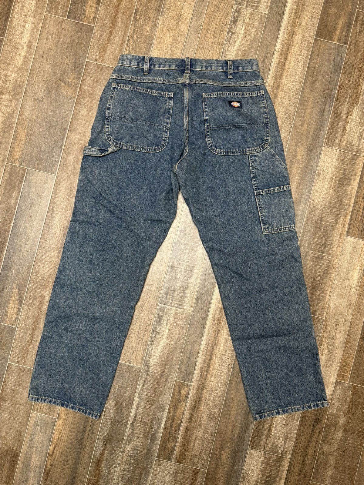 Dickies Dark Blue Carpenter Denim Dickies Jeans Baggy Fit Size US 33 - 3 Thumbnail