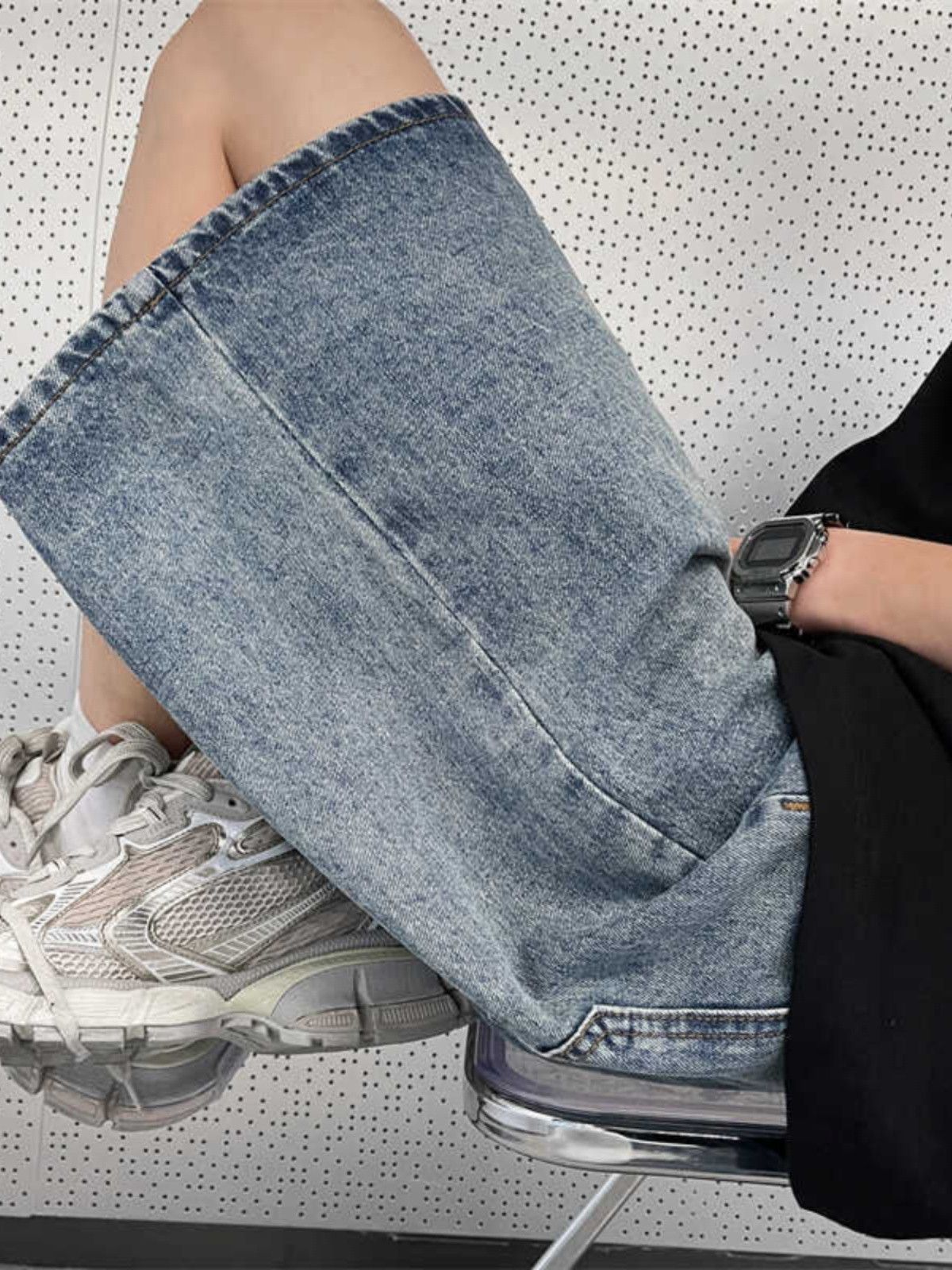 Japanese Brand × Jean Retro versatile washed straight leg denim shorts Size US 32 / EU 48 - 3 Thumbnail