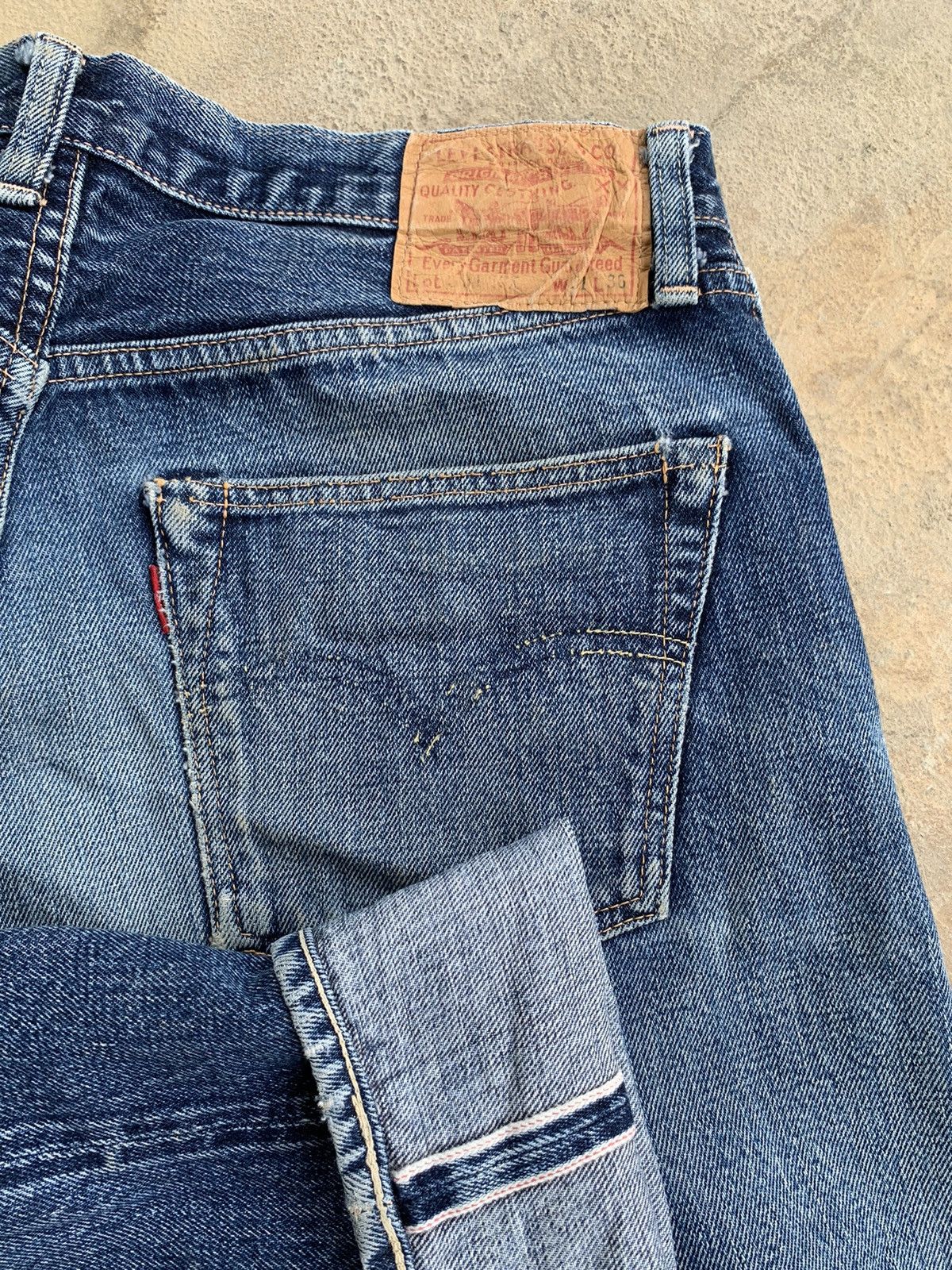 Levi's Vintage Levis Big E 501XX Selvedge Distressed Denim Size US 30 / EU 46 - 3 Thumbnail