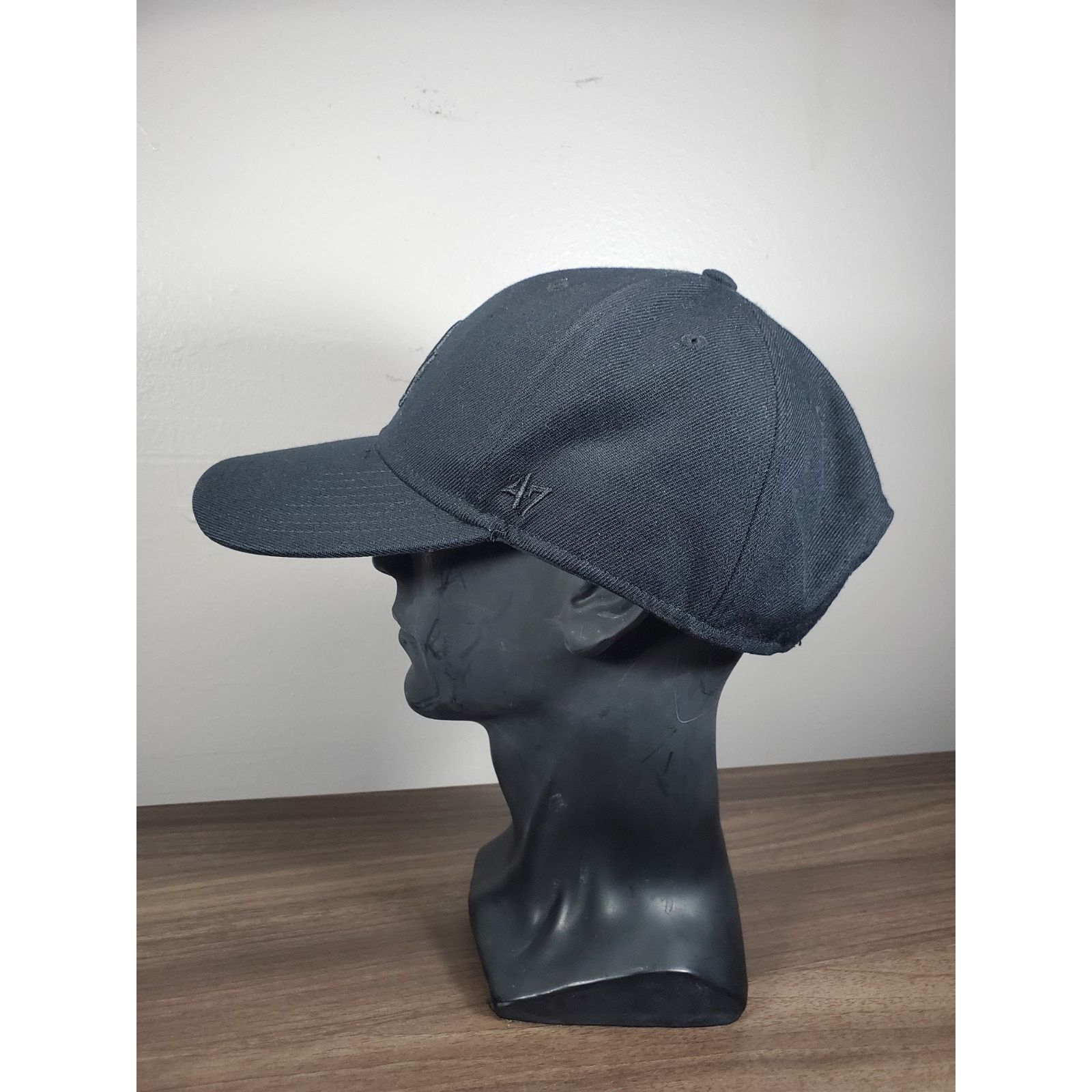 47 Brand × MLB Los Angeles LA Dodgers MLB All Black Strapback Hat Cap OSFA Size ONE SIZE - 6 Thumbnail