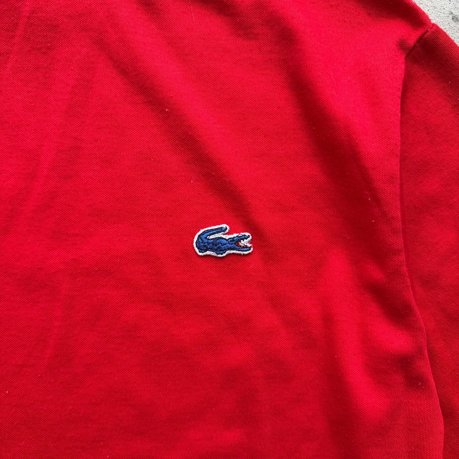 Lacoste Vintage 80s Izod Lacoste Red Mock Neck Turtleneck Shirt Size S / US 4 / IT 40 - 4 Thumbnail
