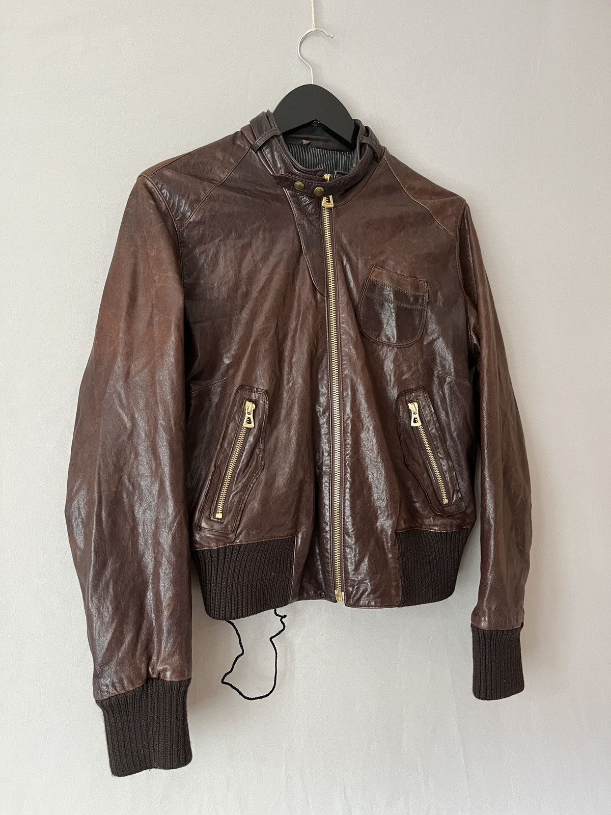 Hugo Boss Hugo Boss Real Leather Brown Bomber Jacket Detachable Pouch Size L / US 10 / IT 46 - 8 Thumbnail