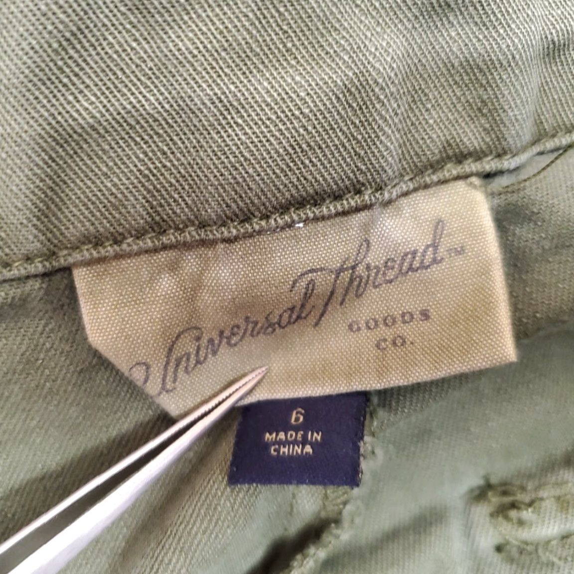 Vintage Women Pants Sz 6 Green Denim Wide Leg Button Fly 90s Retro Y2K Cargo Double Knee Cotton Jeans Tailored? Size 28" / US 6 / IT 42 - 4 Thumbnail