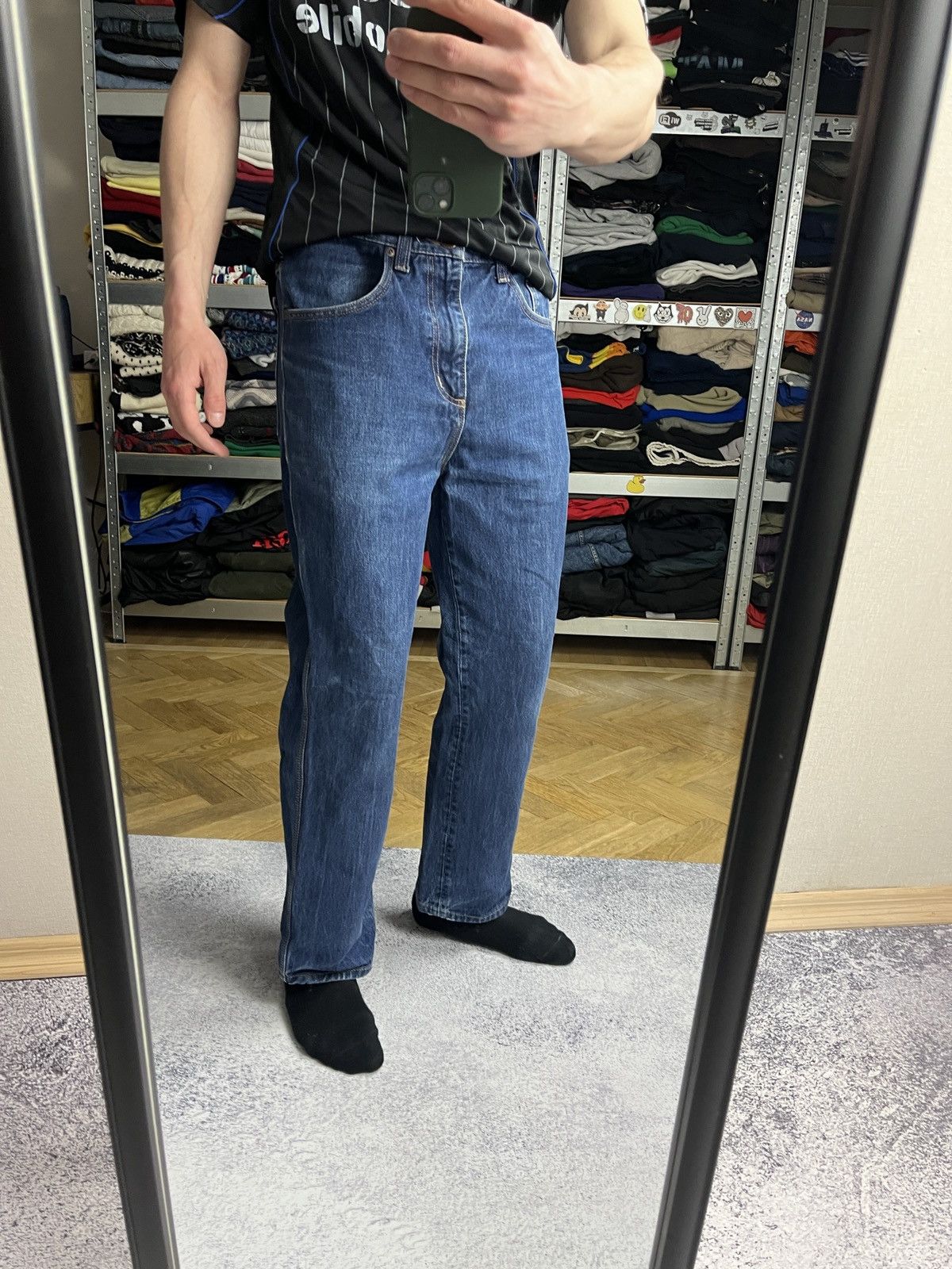 Carhartt × Vintage Carhartt Ranch Jeans Work Pants Faded Blue Denim 33x32 Size US 33 - 3 Thumbnail