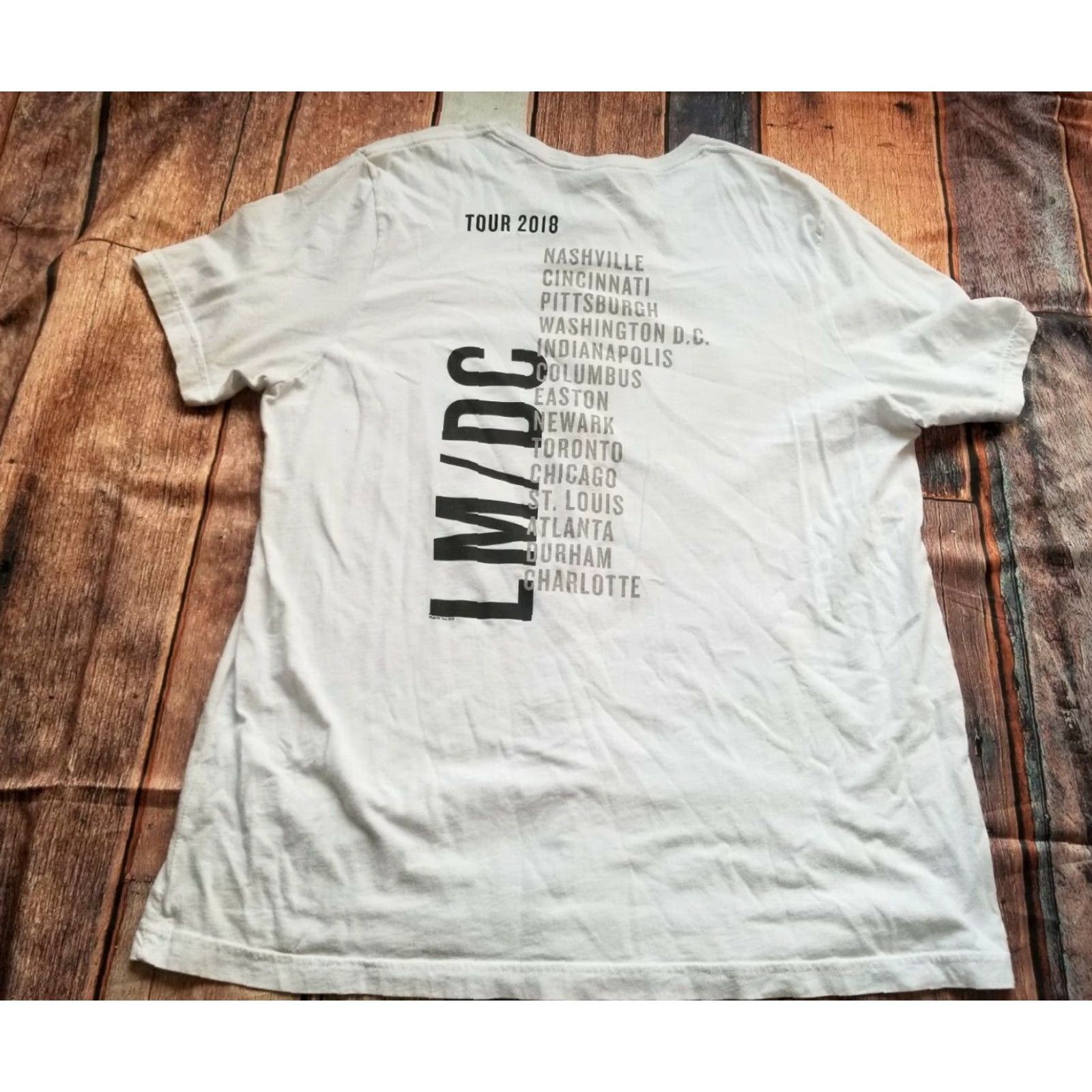 Vintage Womens 2XL LM/DC 2018 Tour T Shirt Double Sided Band Tee White Bella + Canvas Shirt Unisex Adults Punk 2018 Tour Vintage No N/A Size XXL / US 16-18 / IT 52-54 - 3 Thumbnail