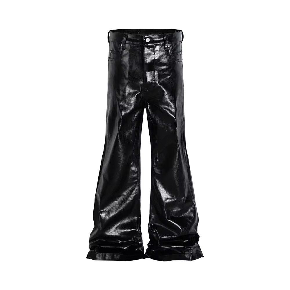 Japanese Brand × Jean Glossy Pu Leather Oversized Flared Jeans Size US 30 / EU 46 - 4 Thumbnail