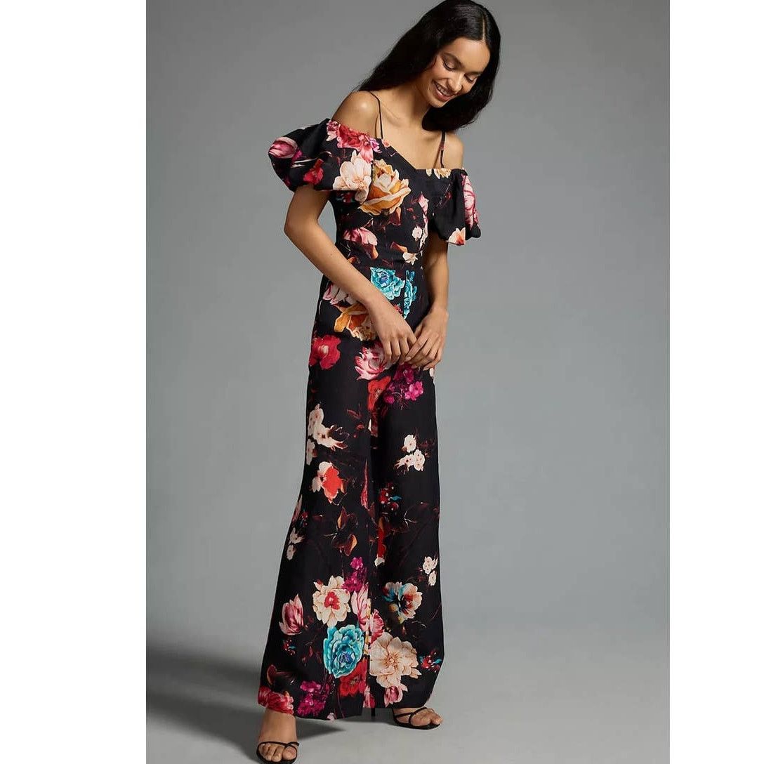 Anthropologie NWT Anthropologie Ranna Gill Off-The-Shoulder Jumpsuit $188 Size 26" / US 2 / IT 38 - 3 Thumbnail
