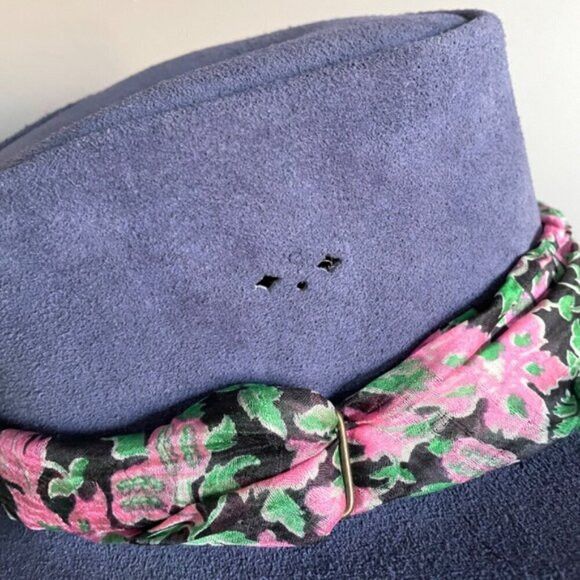 Vintage Vintage Australian Blue Suede Vented Bush Hat - S 🇦🇺 Size ONE SIZE - 3 Thumbnail