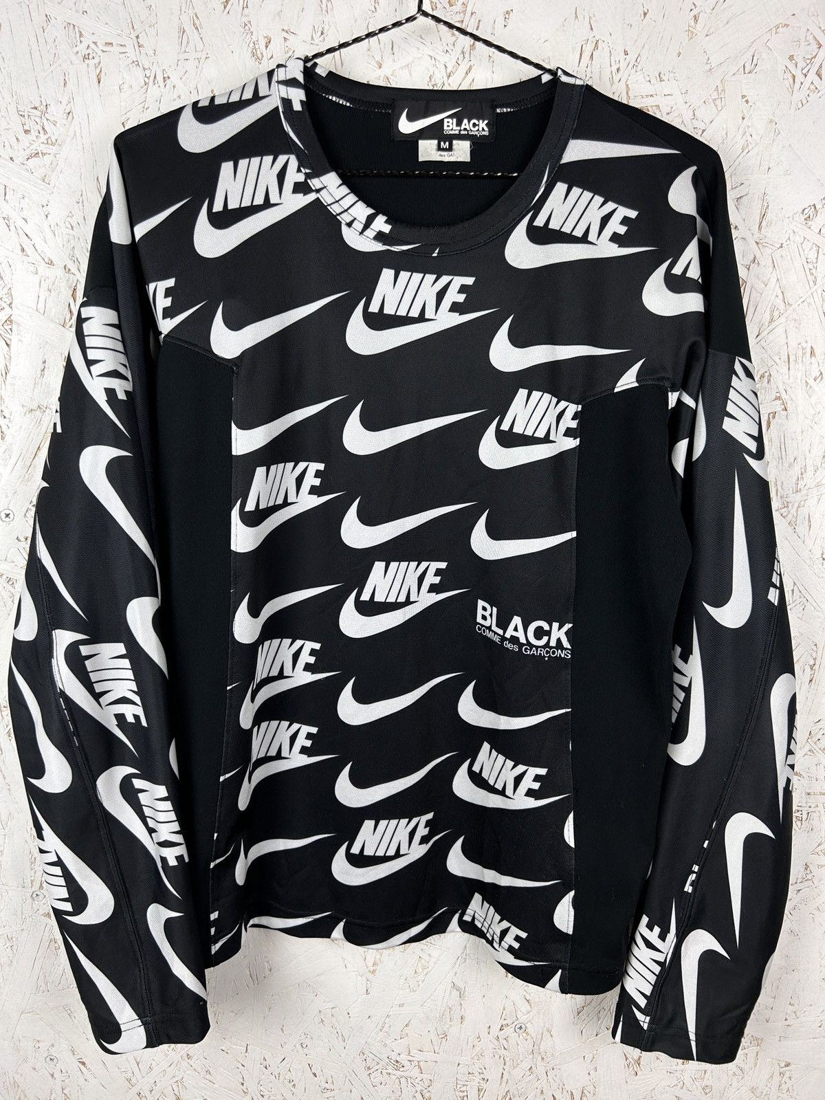 Nike x Comme Des Garcons Black Swoosh Mesh Jersey L/S