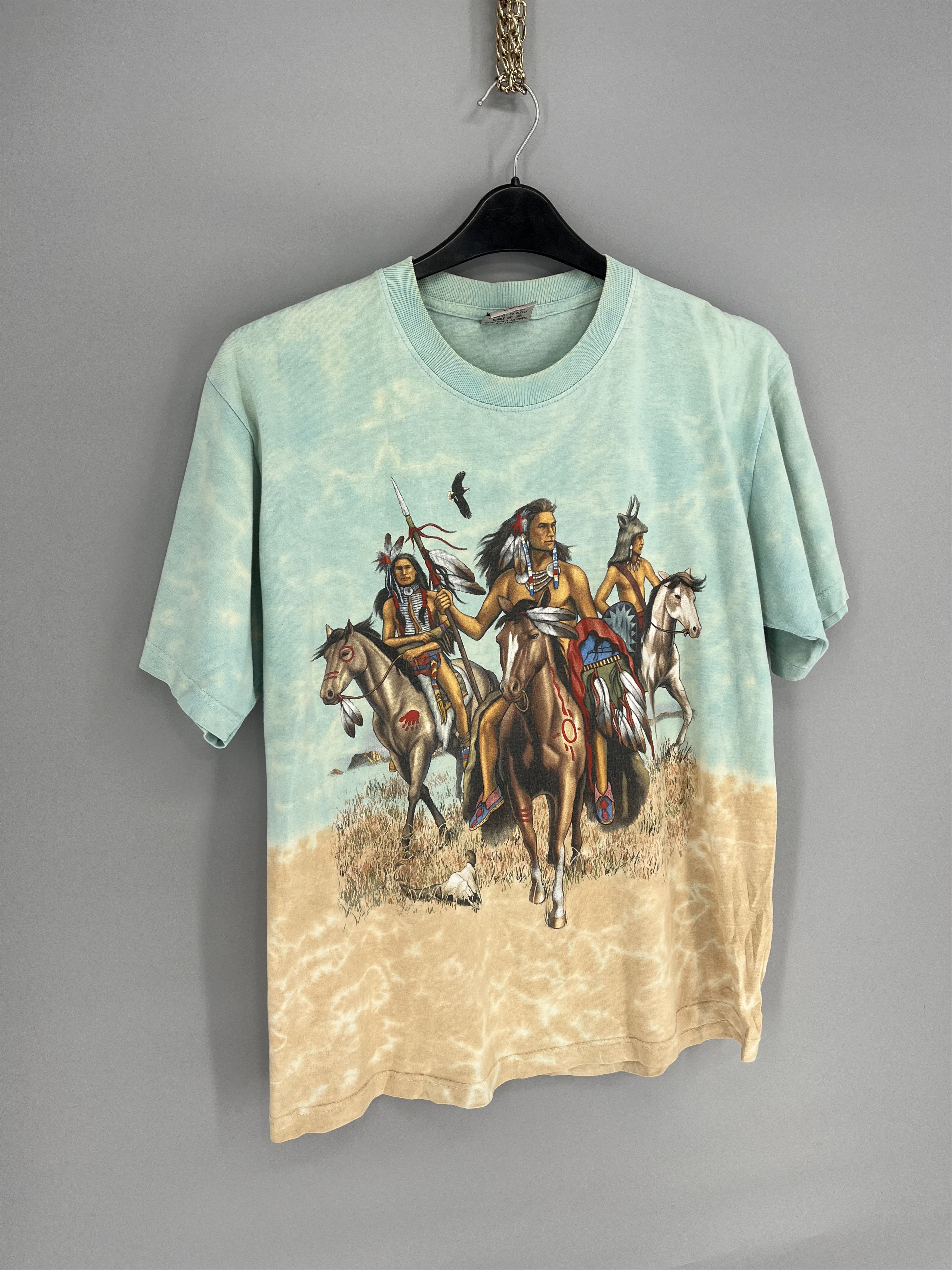 Tribal Streetwear Vintage 90s Rock Eagle Double Sided Indian Chief Motorcyle Size US L / EU 52-54 / 3 - 2 Thumbnail